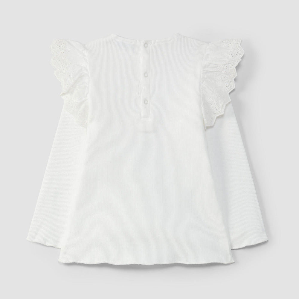 Longsleeve folho bordado inglês - Laranjinha