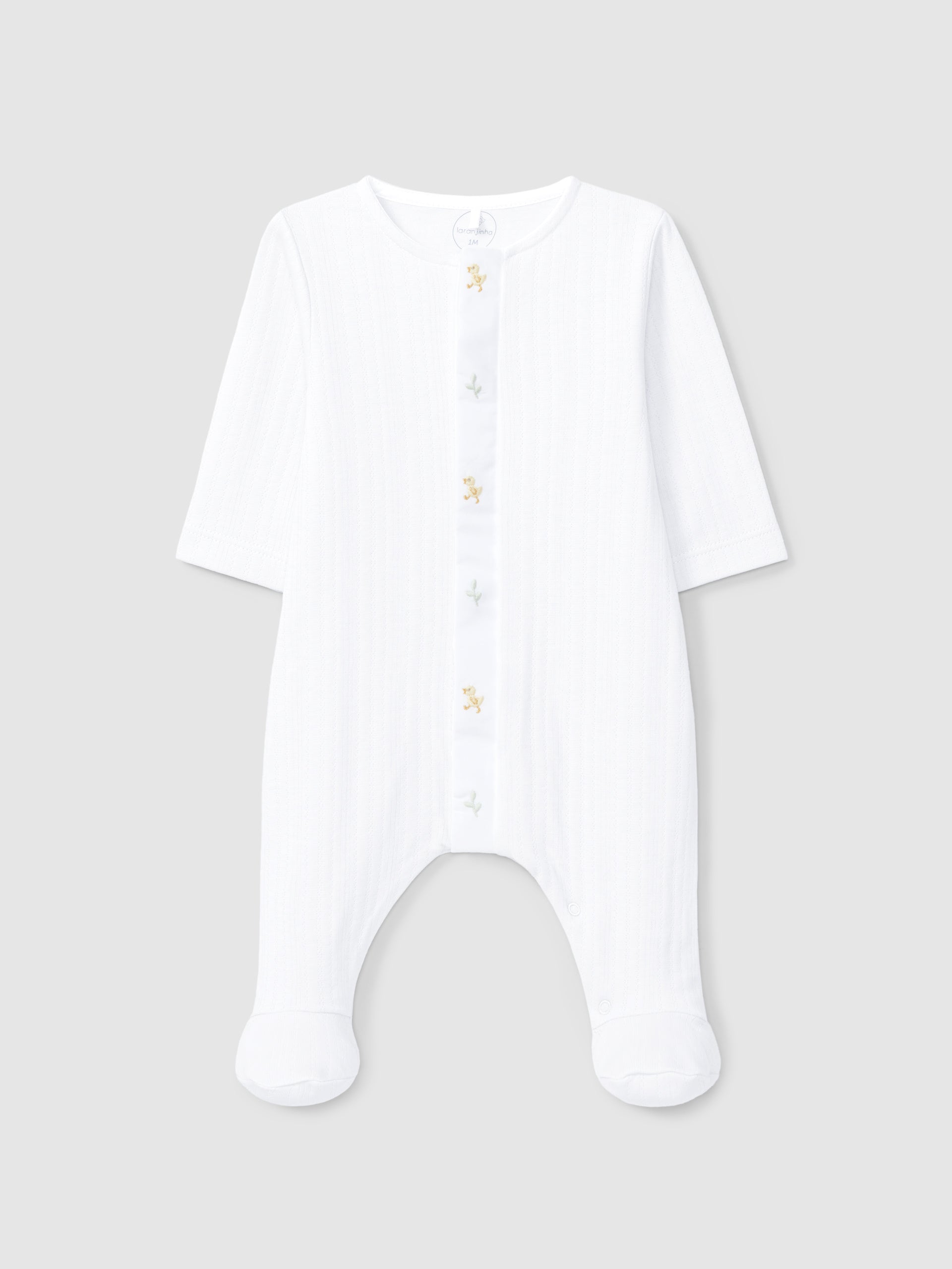 Babygrow algodão orgânico com detalhe de bordado - Laranjinha