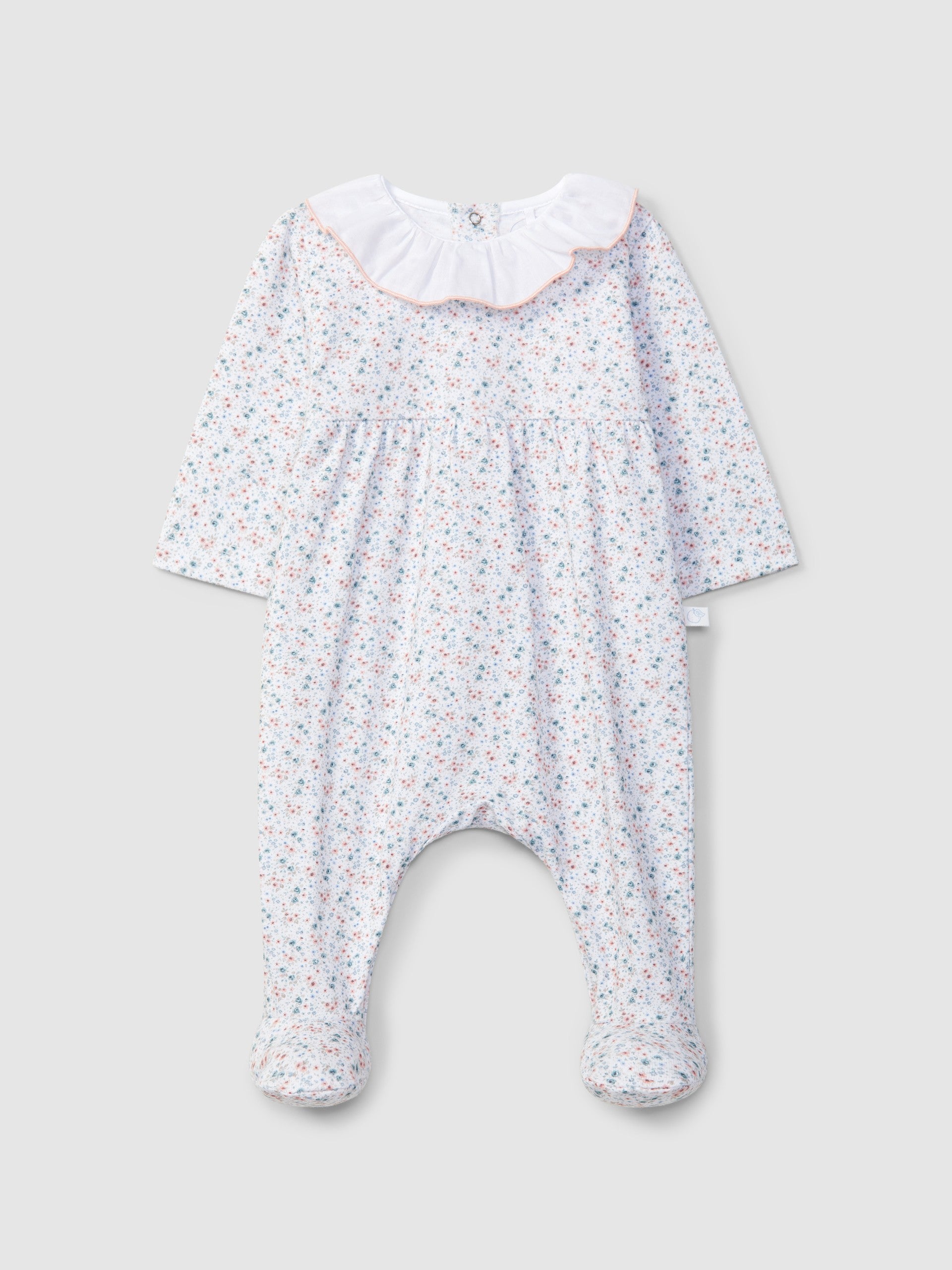Babygrow flores com gola de folho - Laranjinha