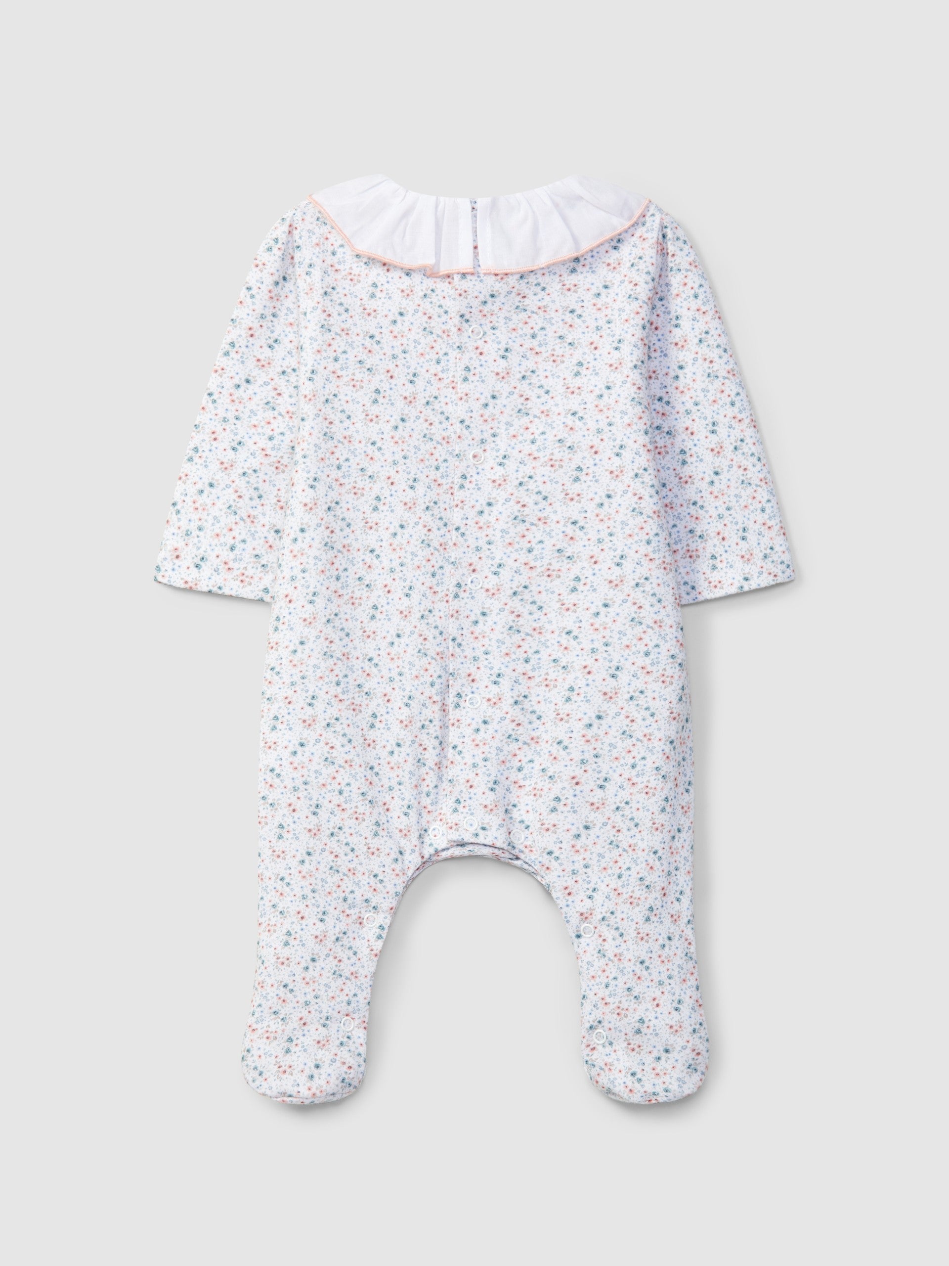 Babygrow flores com gola de folho - Laranjinha