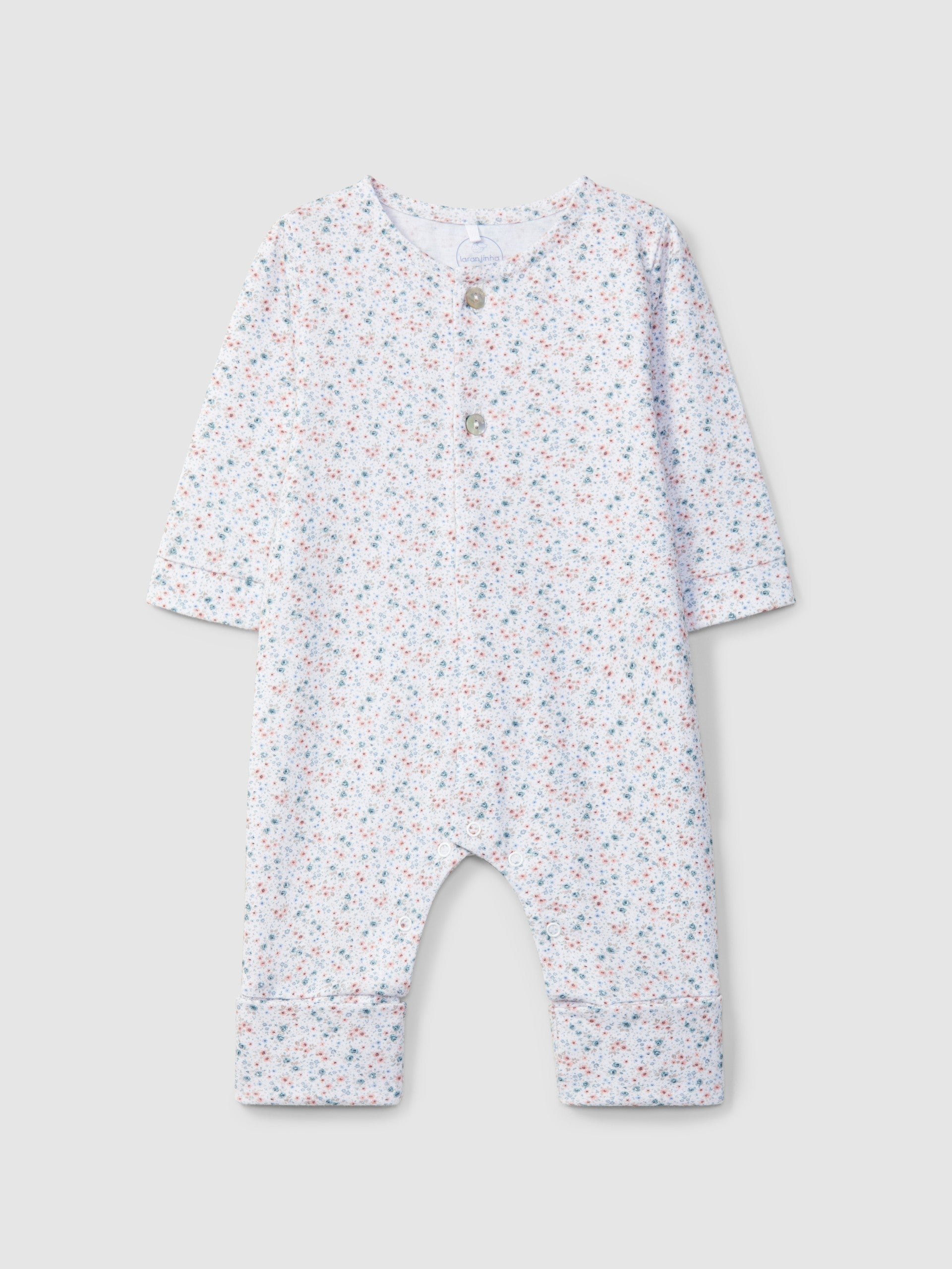 Babygrow flores sem gola - Laranjinha