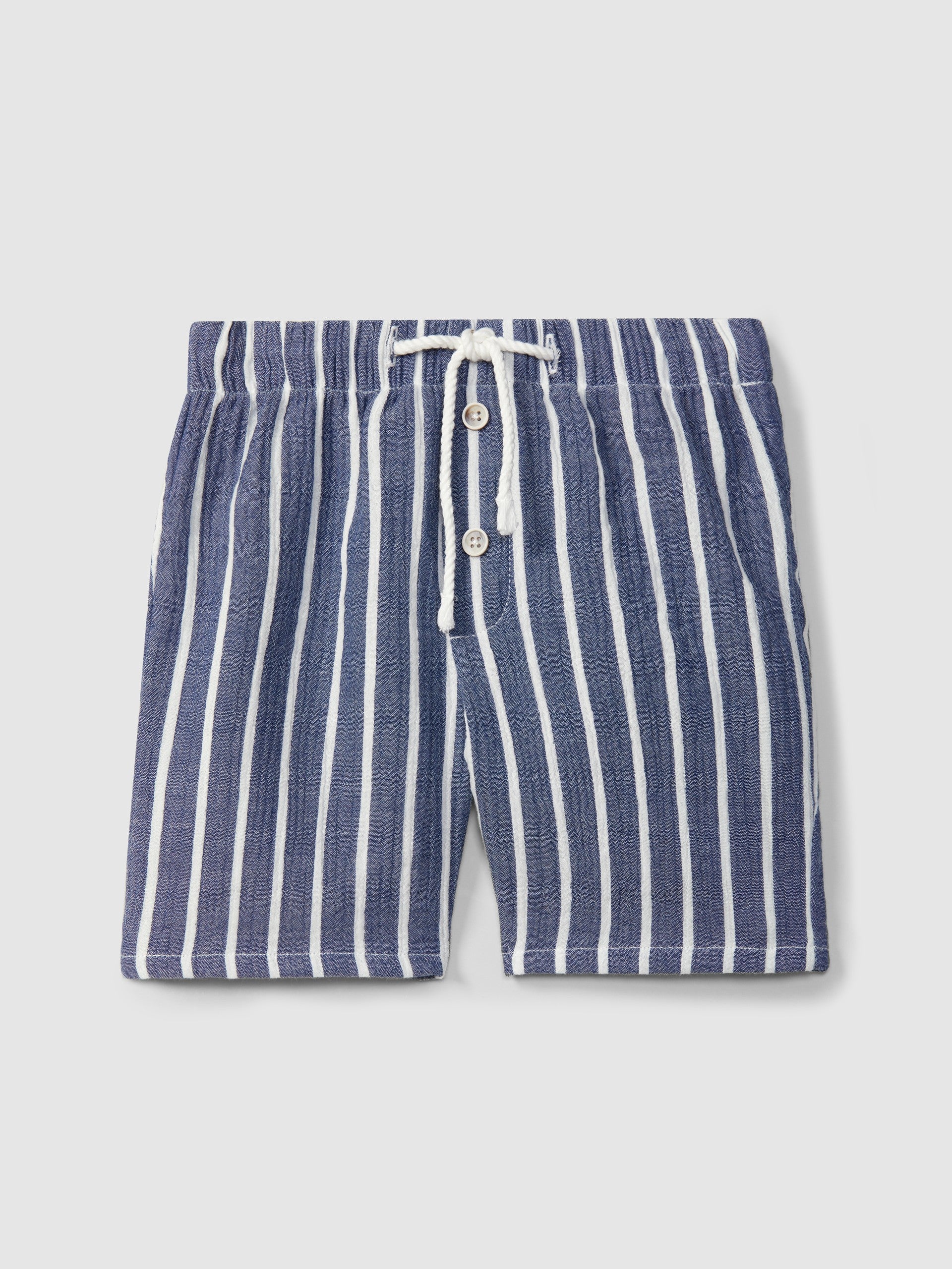 Calções pull-up em gaze de riscas - Laranjinha