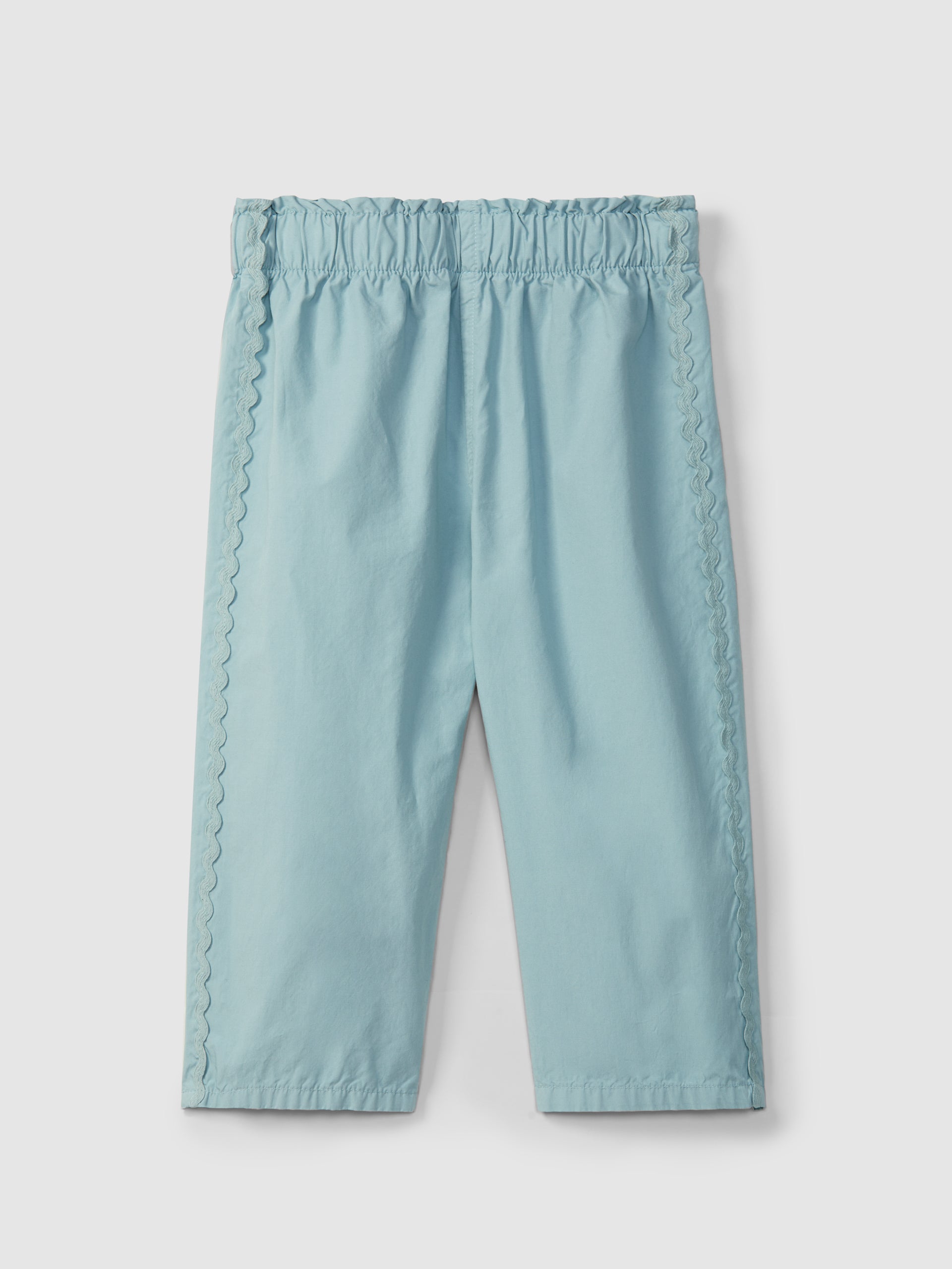 Calças pull-up em sarja com fita decorativa - Laranjinha