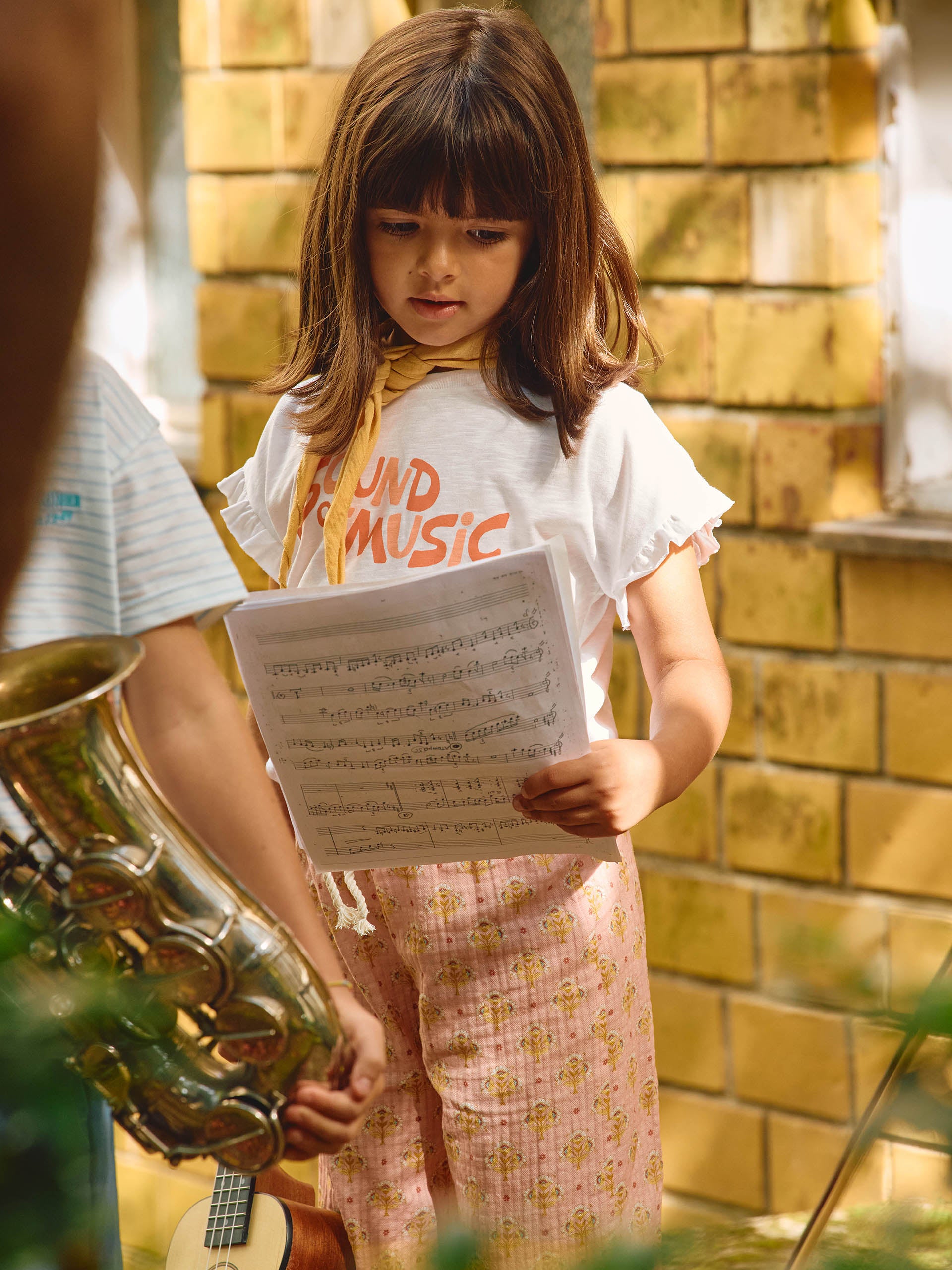 Calções estampado floral rosa - Laranjinha