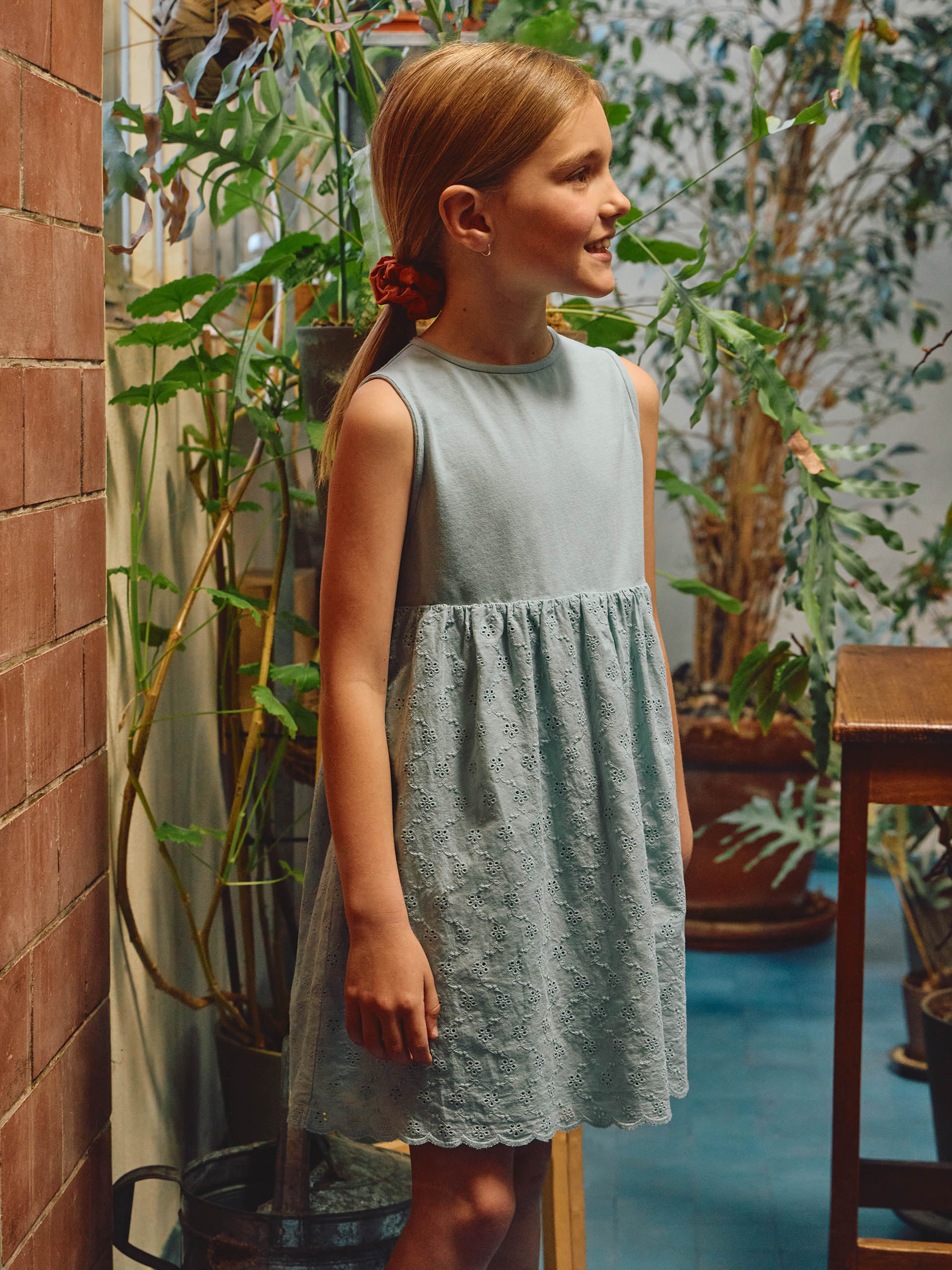 Vestido bordado inglês - Laranjinha