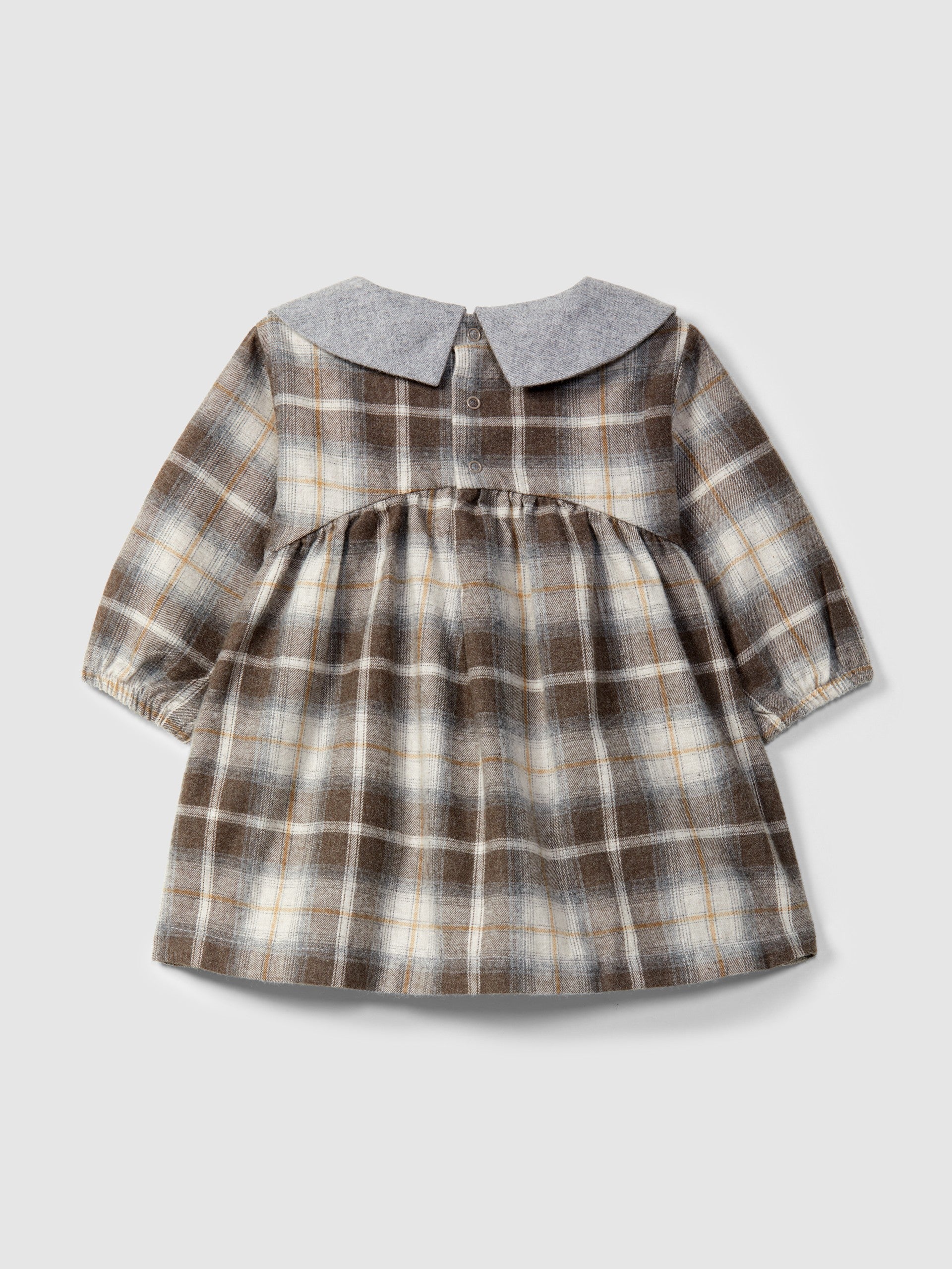 Vestido xadrez com detalhe de bordado na gola - SNUG