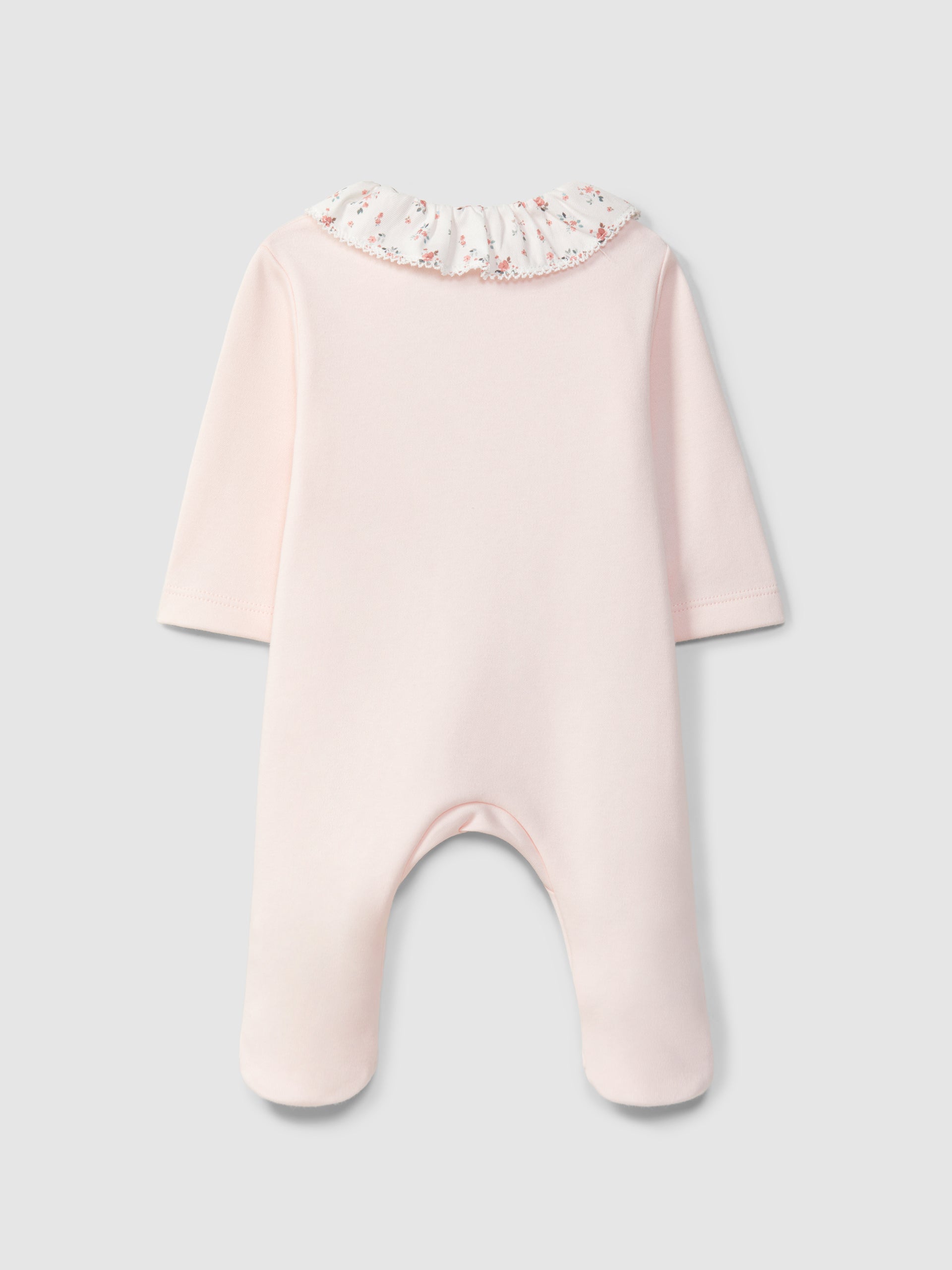Babygrow gola de folho com flores - LARANJINHA