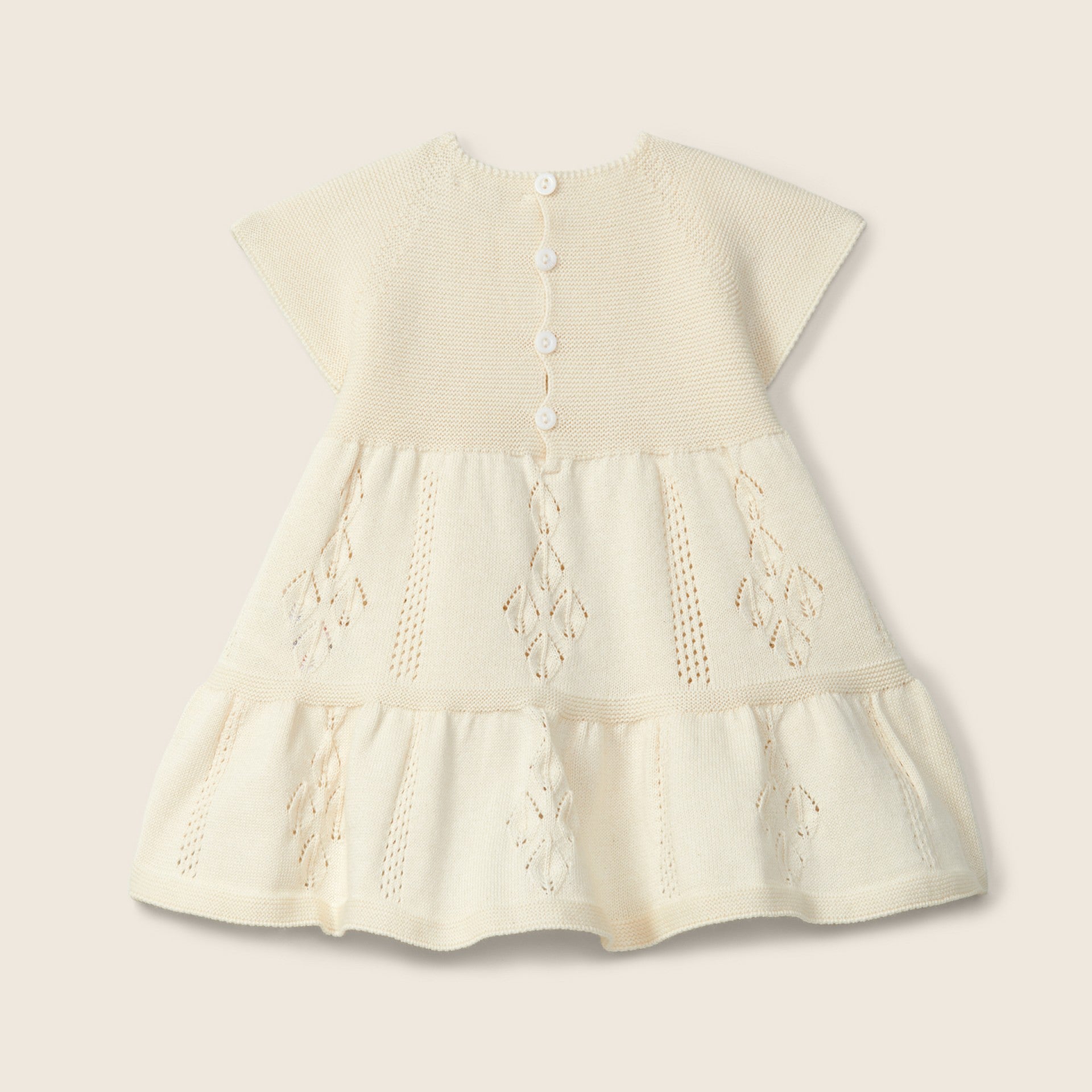 Vestido de manga curta tricotado em algodão orgânico | BOUNDLESS LOVE - Wedoble