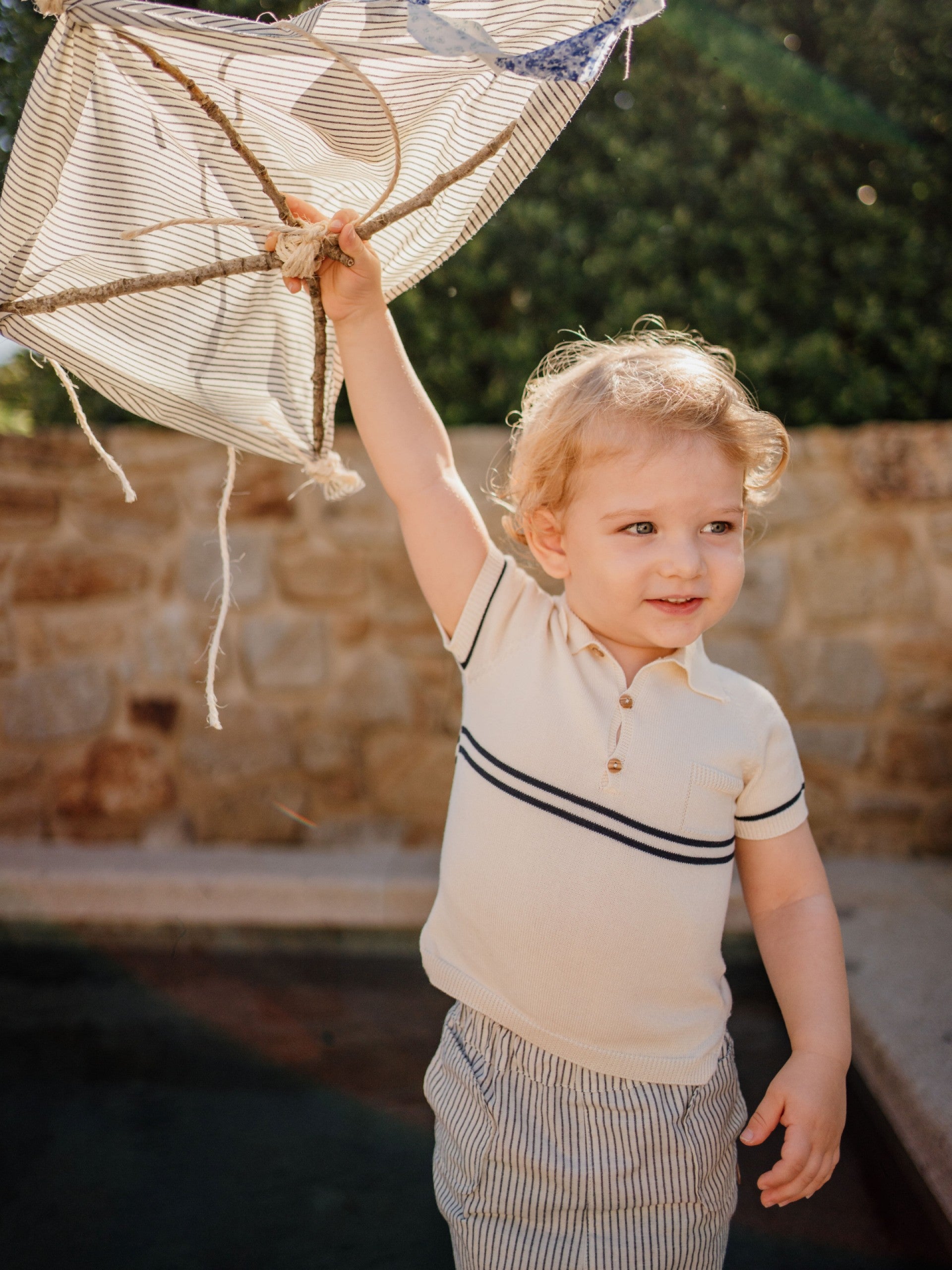 Camisola polo tricotada em algodão orgânico| PLACE IN THE SUN - Wedoble