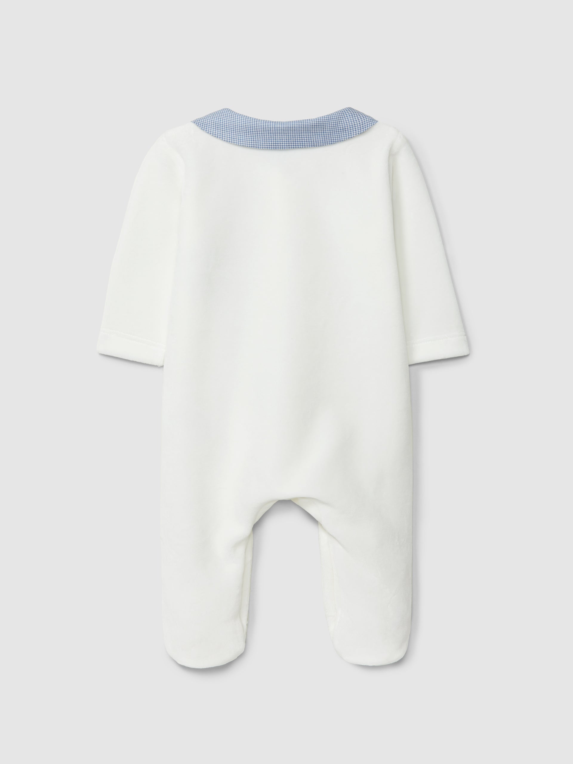 Babygrow em veludo xadrez vichy e esquilo - LARANJINHA