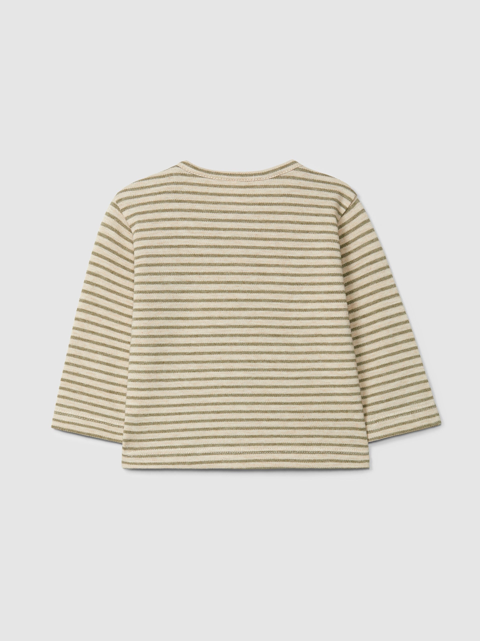 Longsleeve em piquet de riscas - LARANJINHA