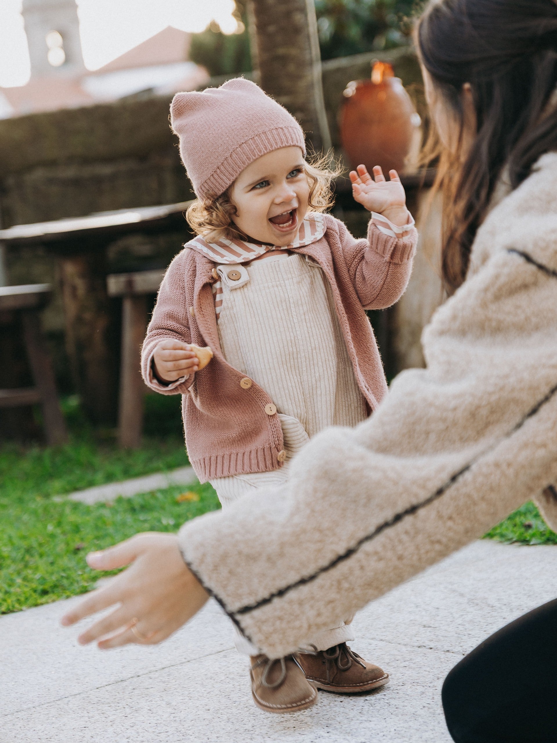 Longsleeve de riscas com detalhe de espiguilha | Rosa - SNUG