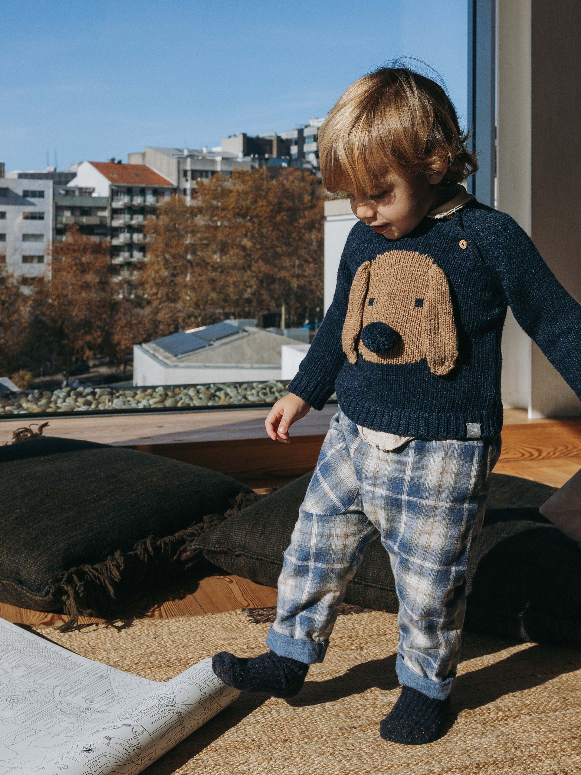 Camisola tricotada jacquard de cão com detalhes em relevo - SNUG