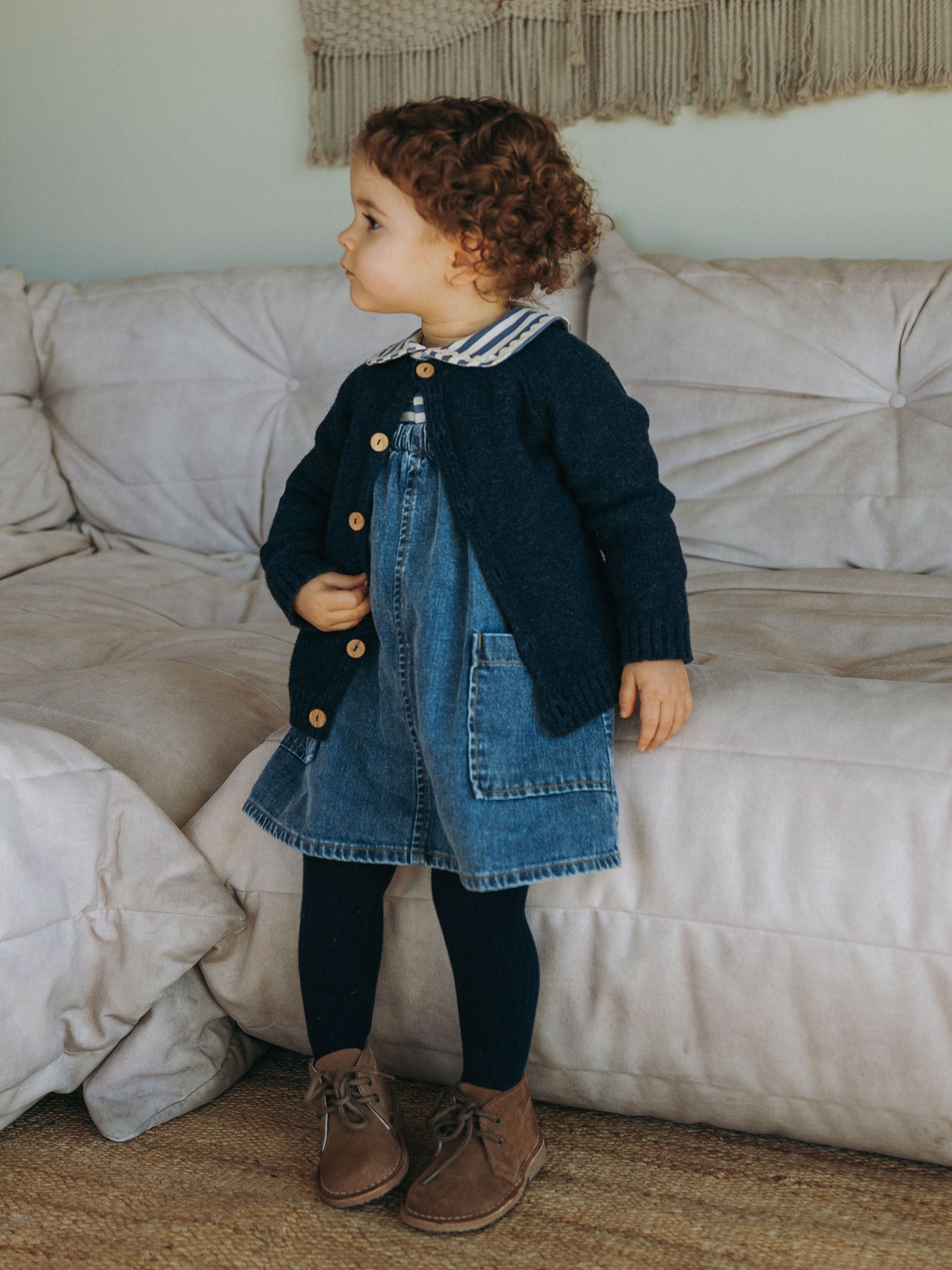 Saia de peito em denim de algodão orgânico - SNUG