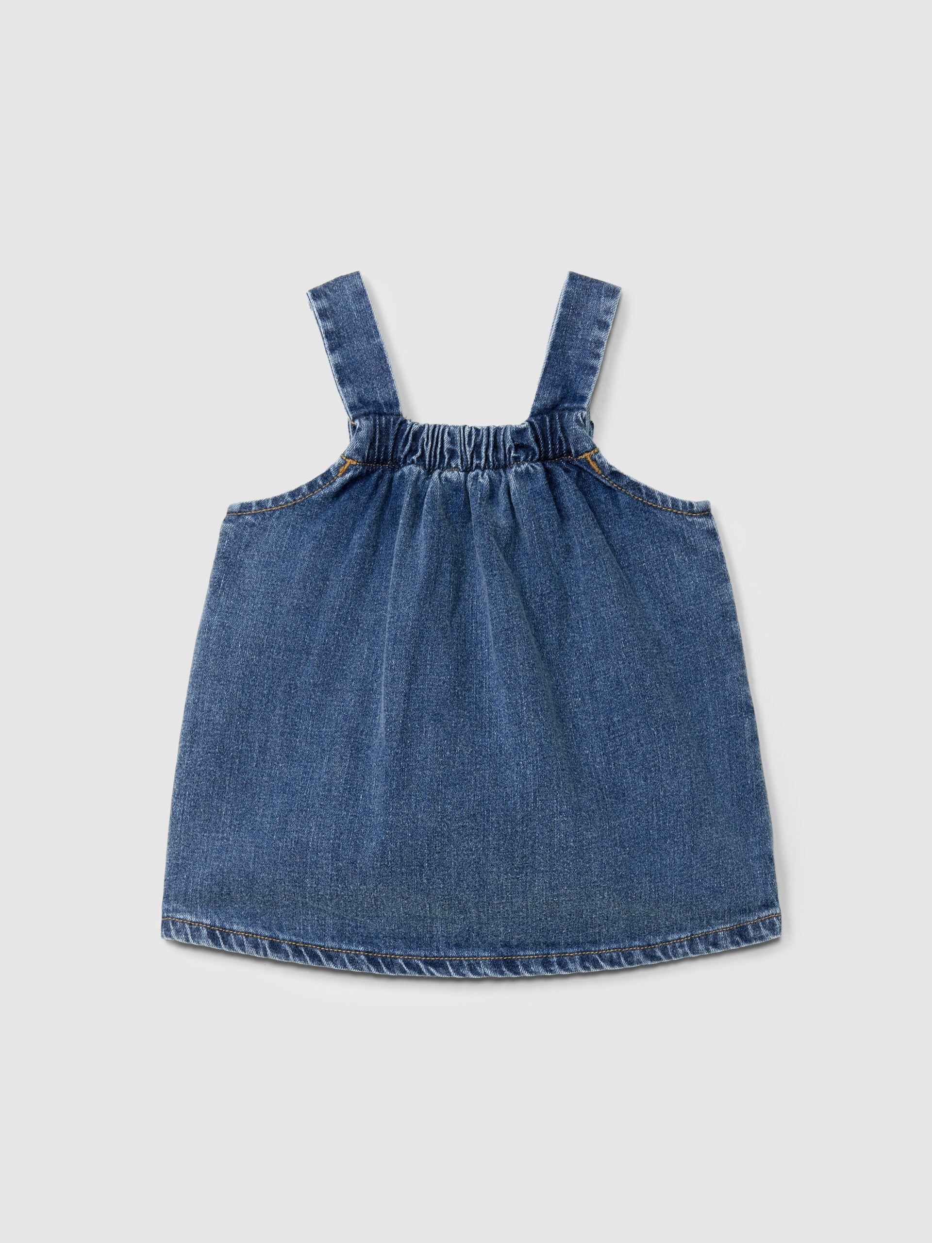 Saia de peito em denim de algodão orgânico - SNUG