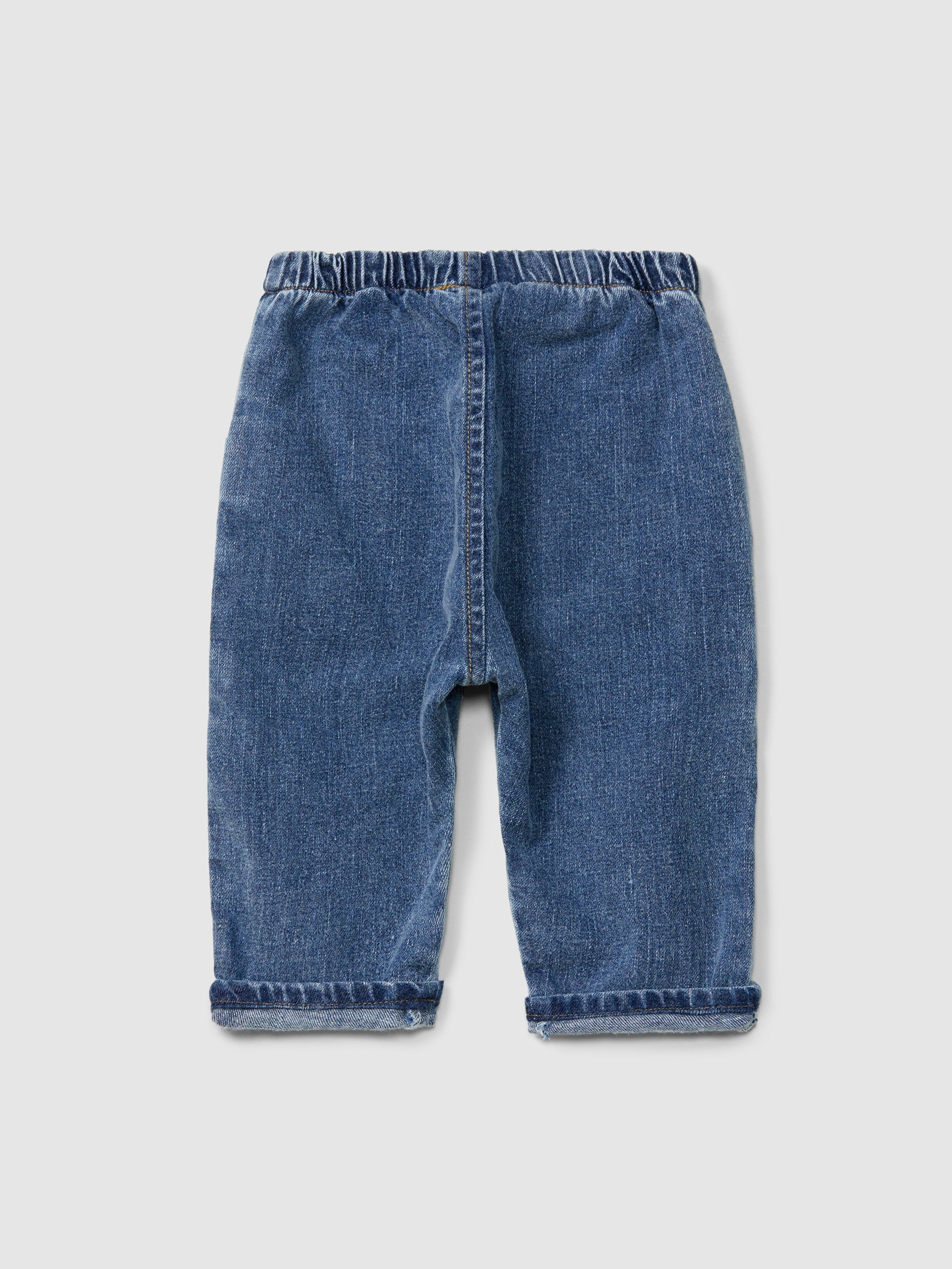 Calças pull-up em denim de algodão orgânico - SNUG