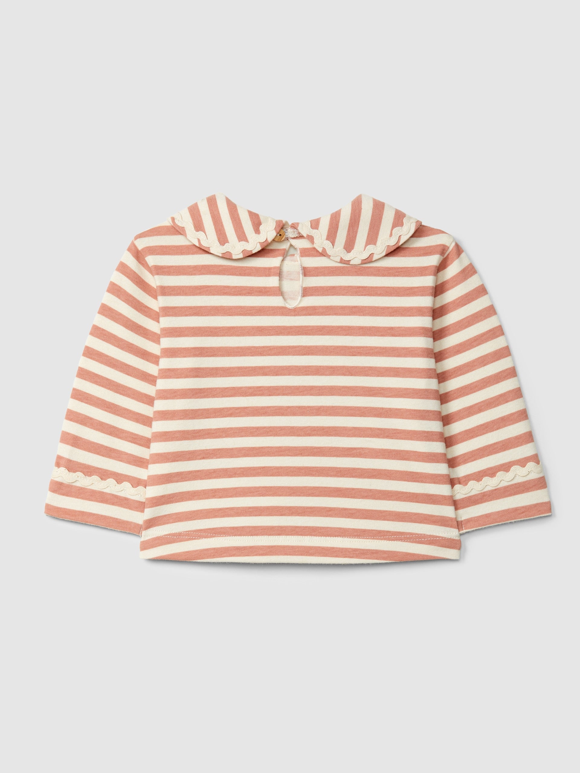 Longsleeve de riscas com detalhe de espiguilha | Rosa - SNUG