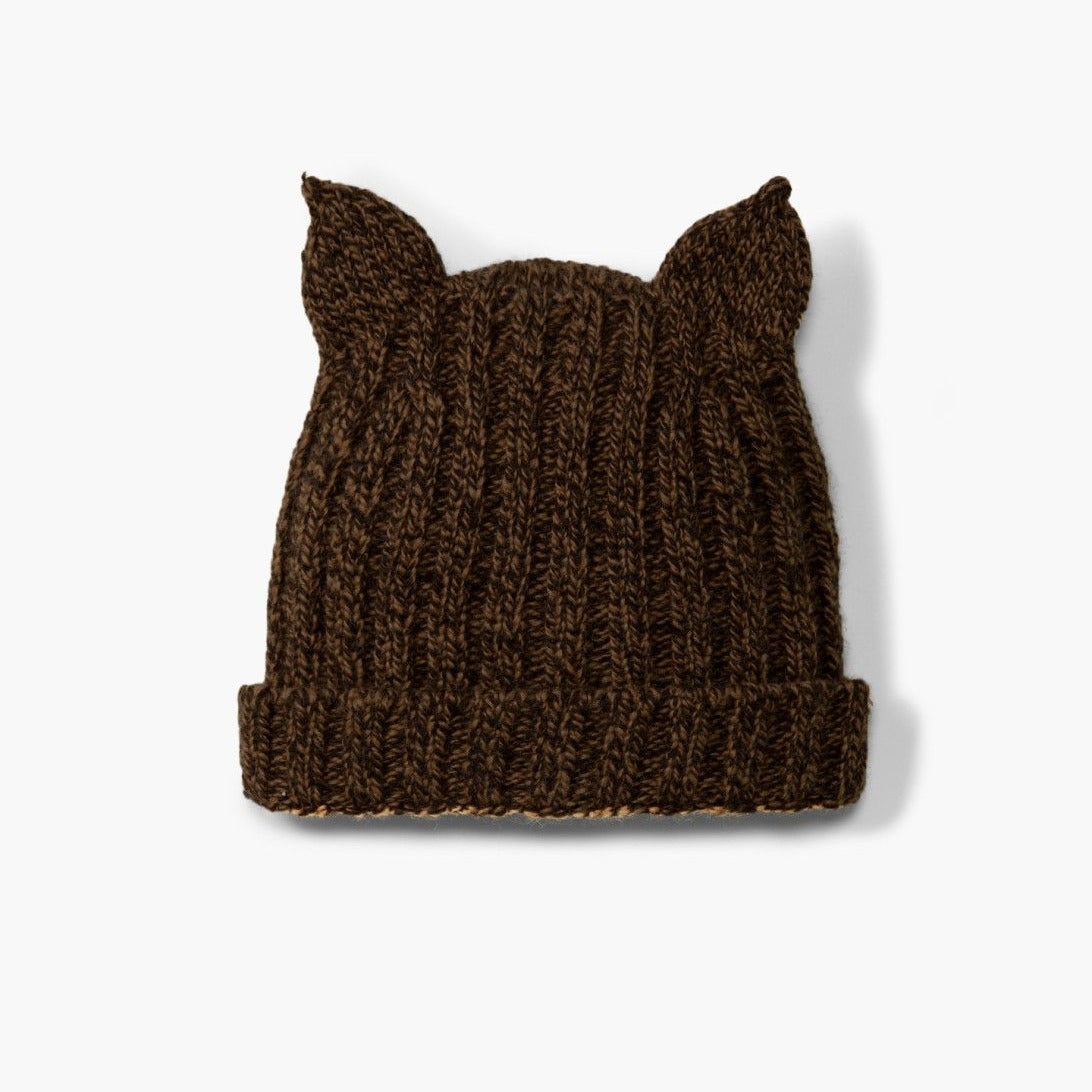 Gorro com orelhinhas tricotado em lã merino | SWEET AUTUMN - WEDOBLE