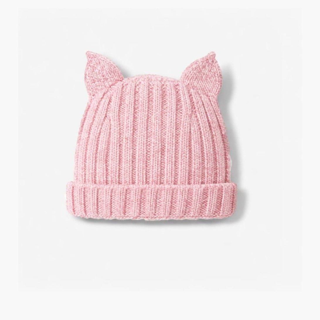 Gorro com orelhinhas tricotado em lã merino | SWEET AUTUMN - WEDOBLE