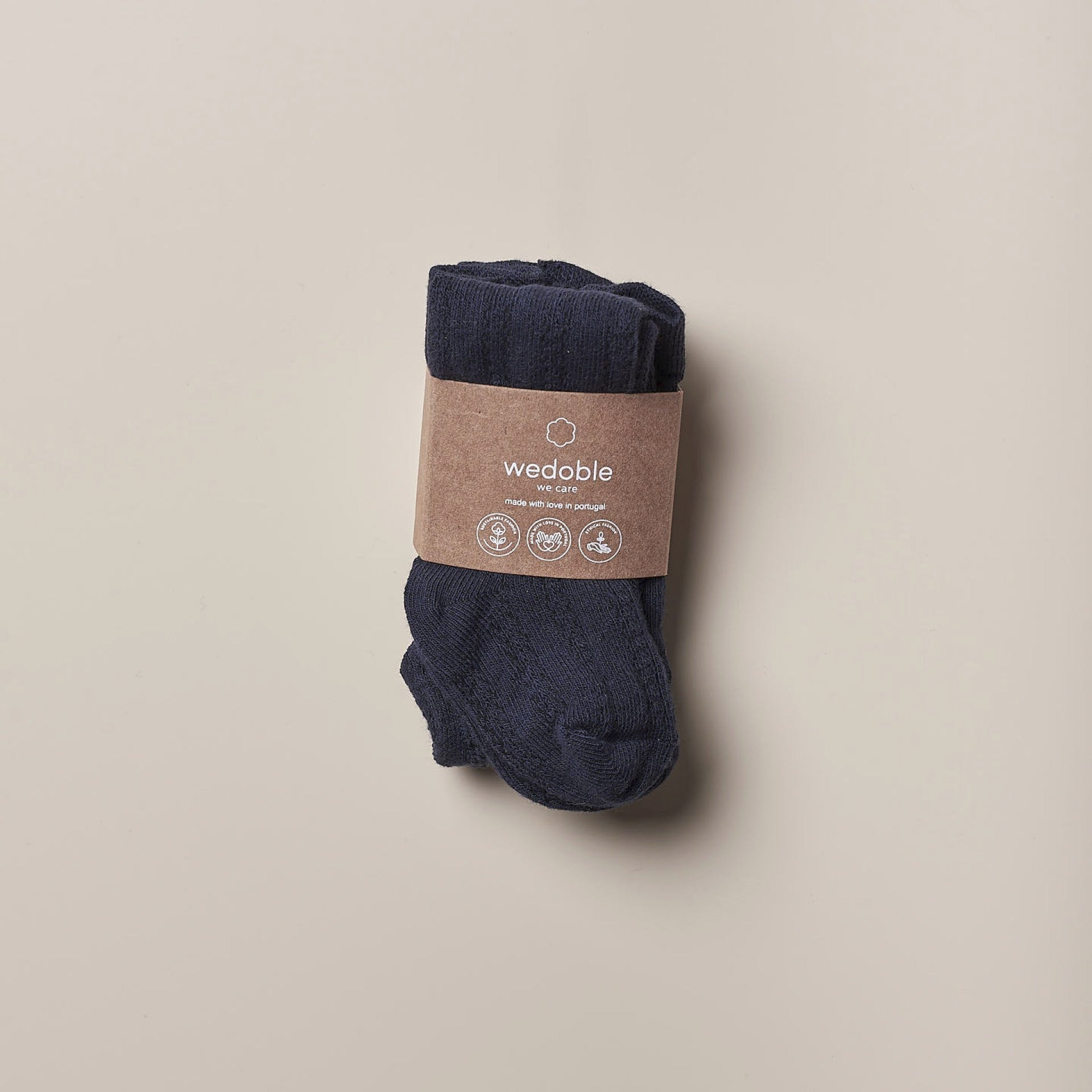 Collants de malha com design crochet para bebé | WINTER STORIES - Wedoble