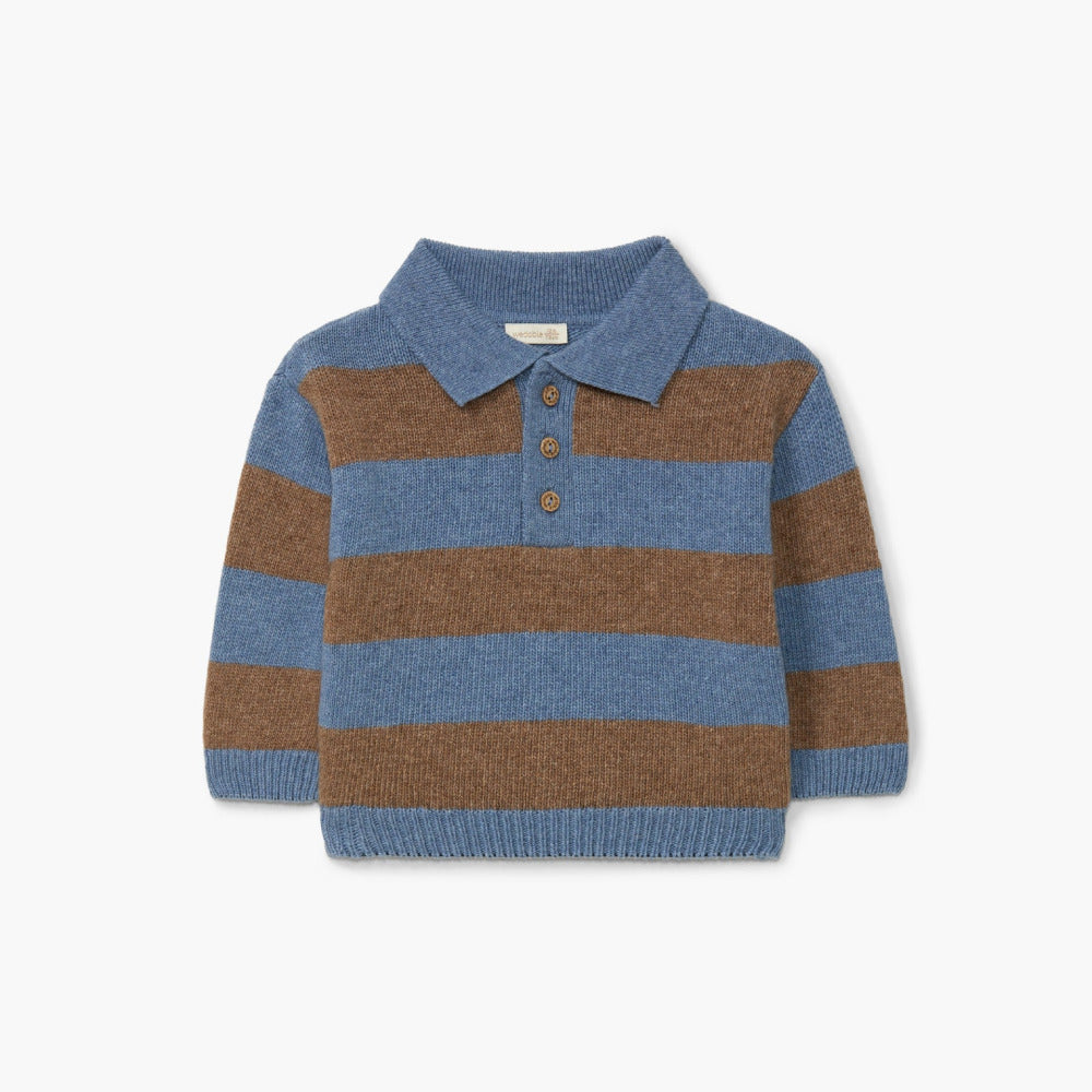 Camisola polo tricotada em lã merino | COSY - WEDOBLE
