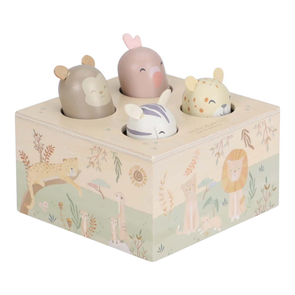 Brinquedo Pop-Up em Madeira | Safari Friends - LITTLE DUTCH