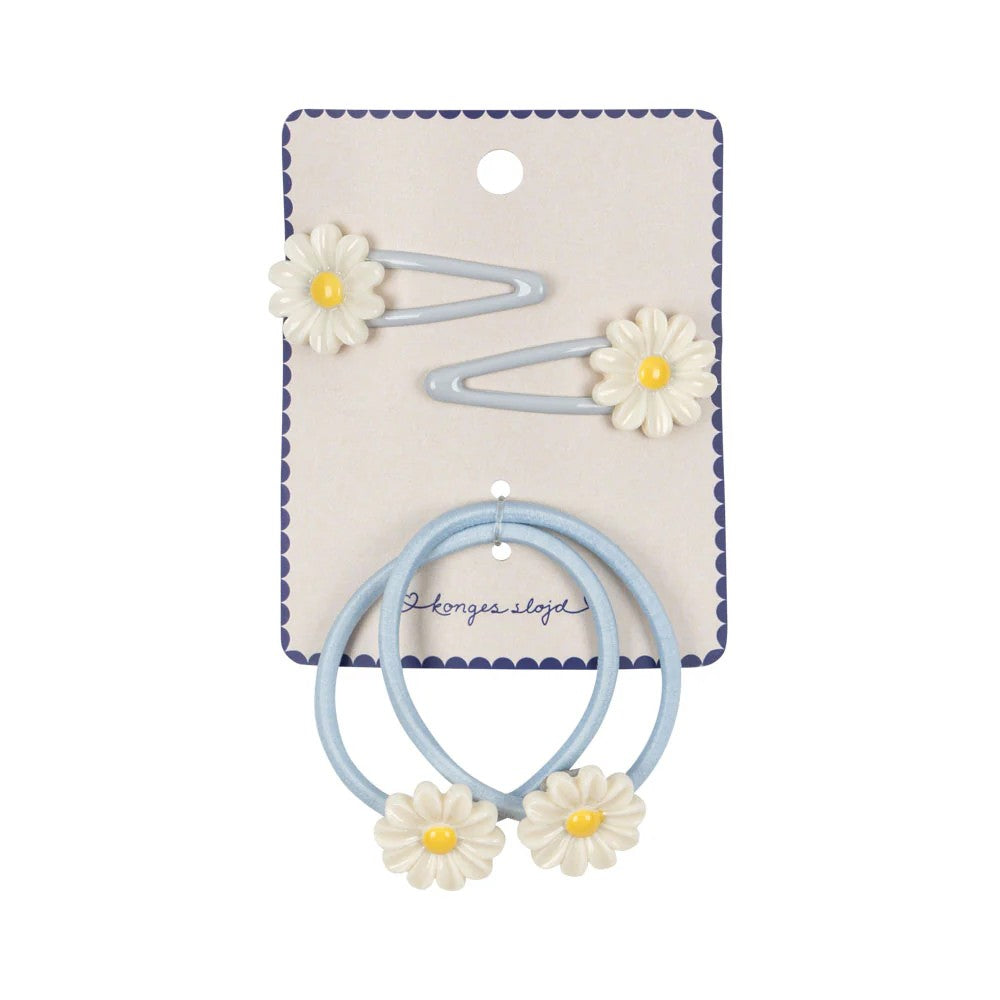 Conjunto de Ganchos e Elásticos Daisy para Cabelo - Konges Slojd