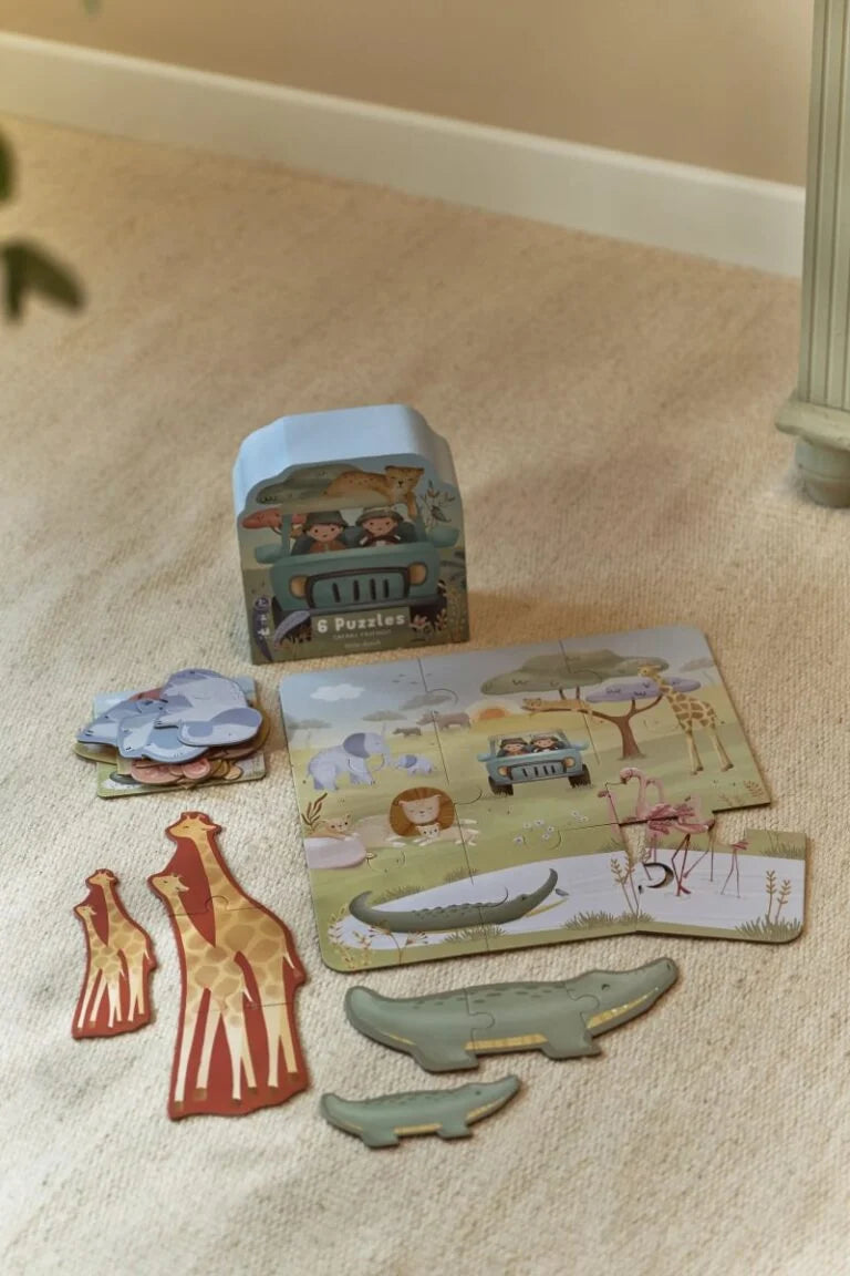 Conjunto de 6 Puzzles | Safari Friends - LITTLE DUTCH