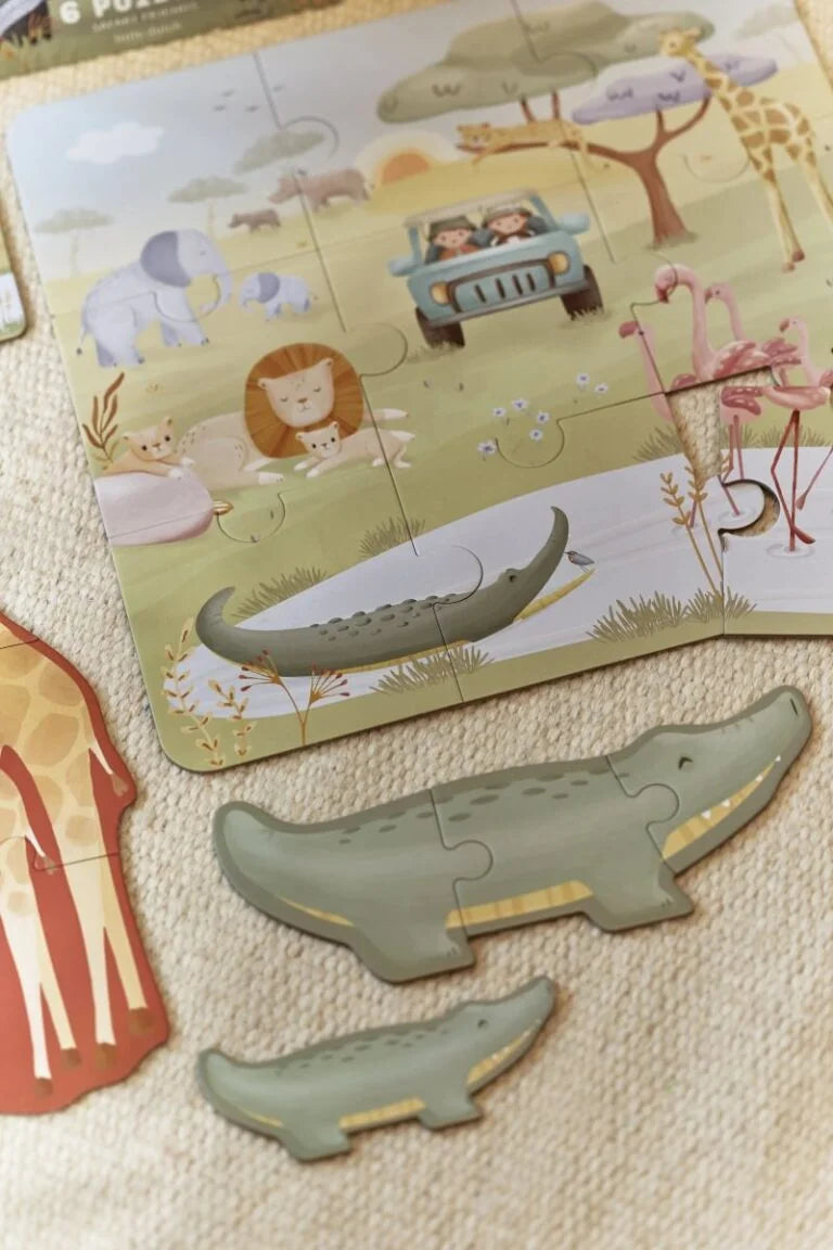 Conjunto de 6 Puzzles | Safari Friends - LITTLE DUTCH
