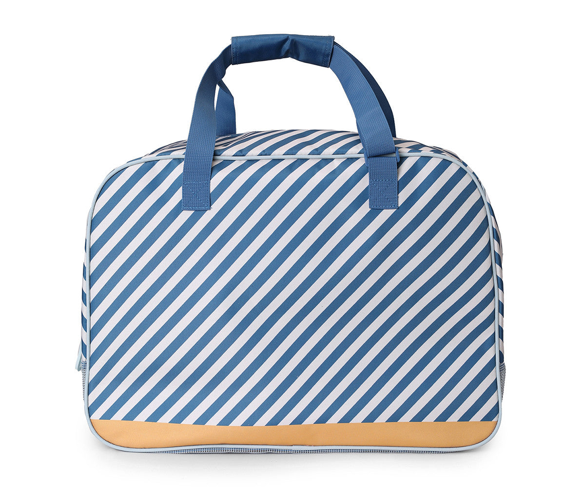 Saco de Praia Grande com Rede Stripes Blues & Beyond - MONNEKA