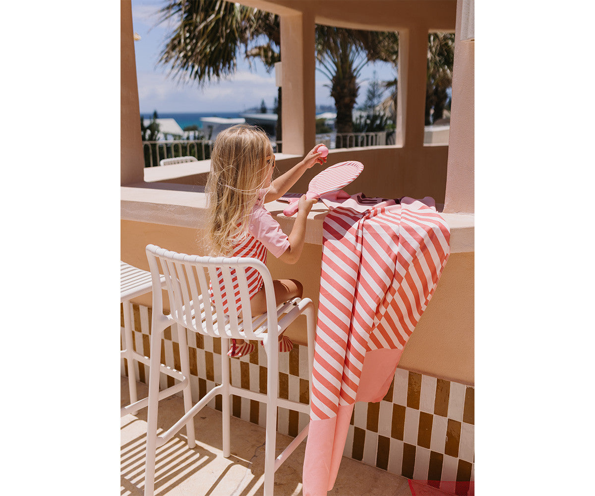 Toalha de Microfibra Stripes Bloom & Blush - Monneka