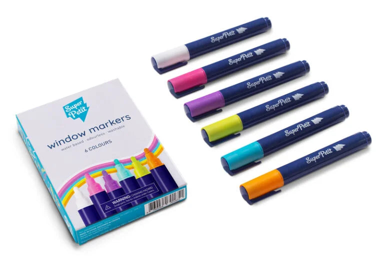 6 Marcadores de Vidro XXL para janelas e espelhos - Super petit