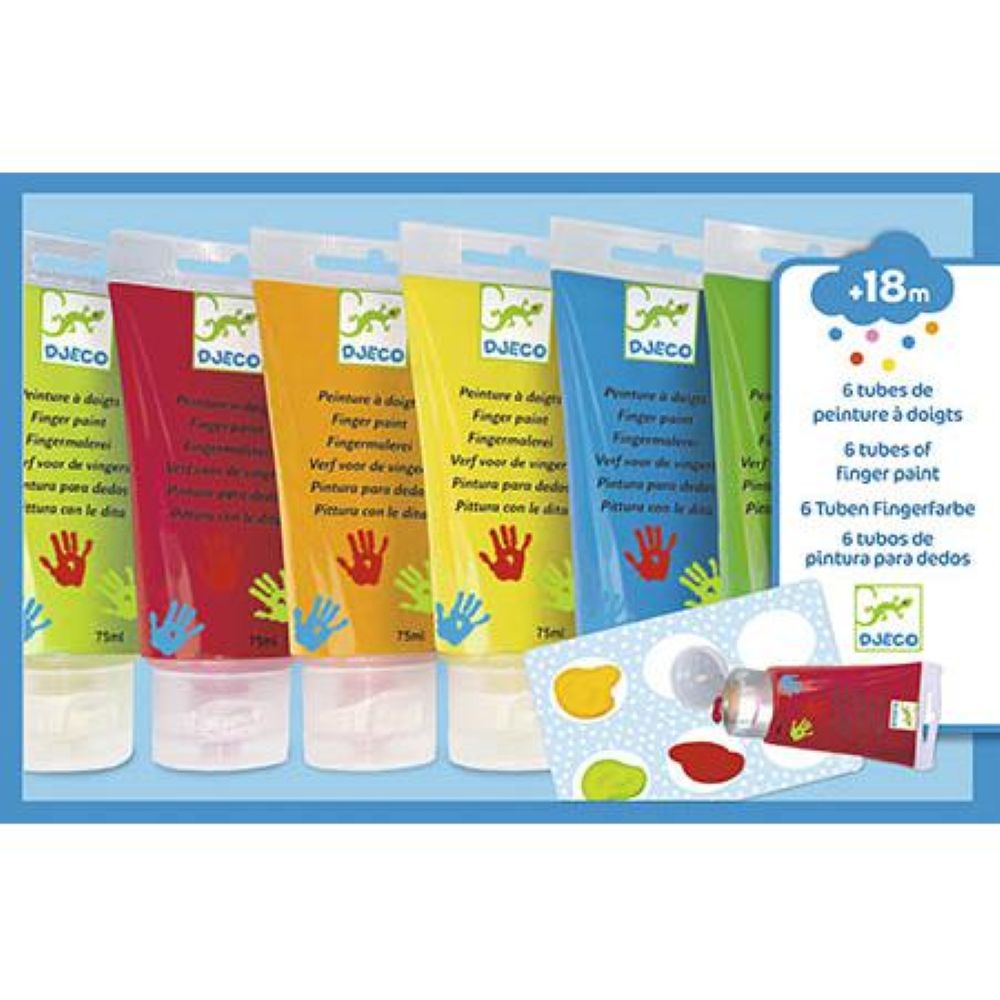 6 Tubos de Tinta p/ Pintar com as Mãos - Djeco