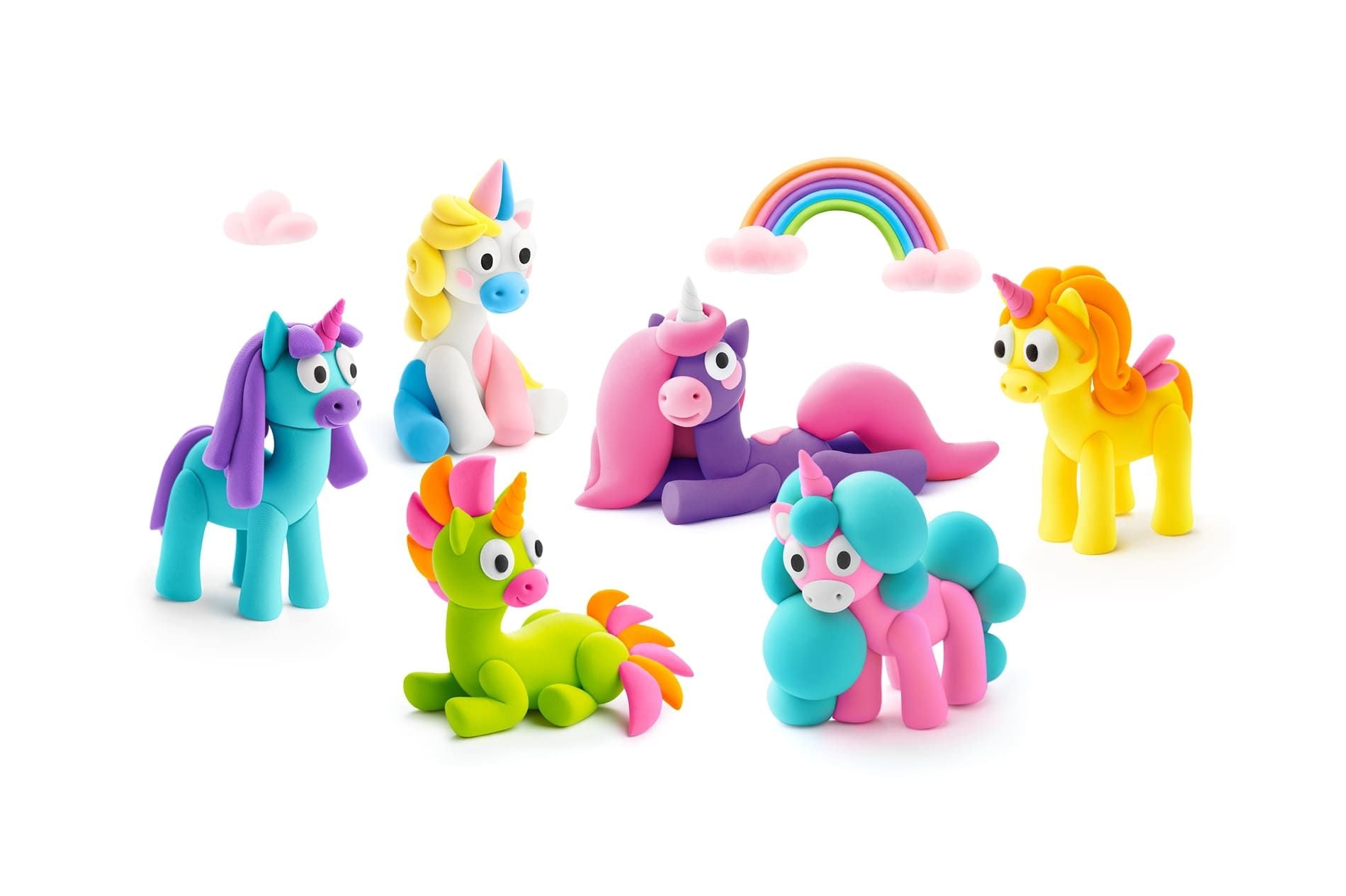 Rainbow Unicorns – Massas de Modelar Coloridas - HEY CALY