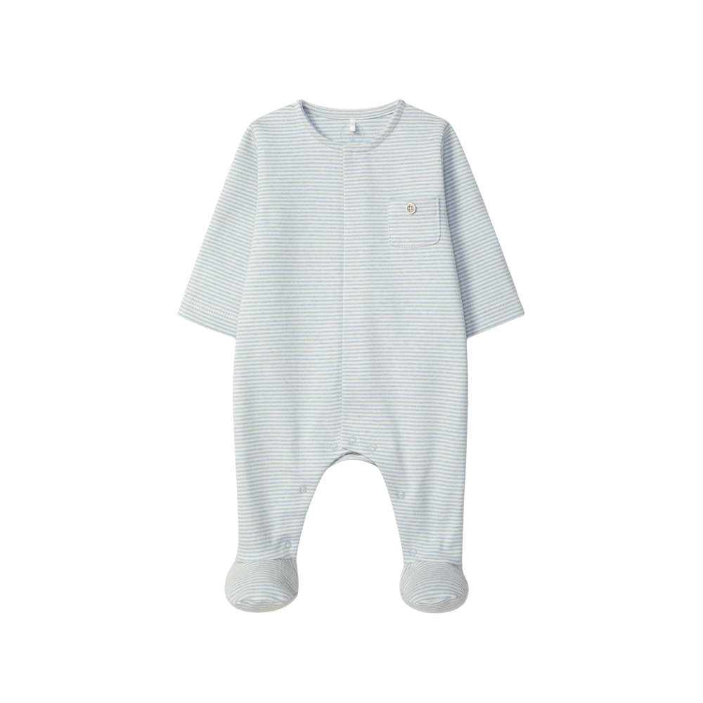 Babygrow às riscas com bolso - Laranjinha
