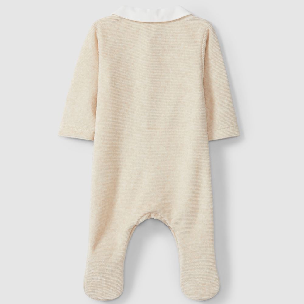 Babygrow em veludo canelado com gola redonda - Laranjinha