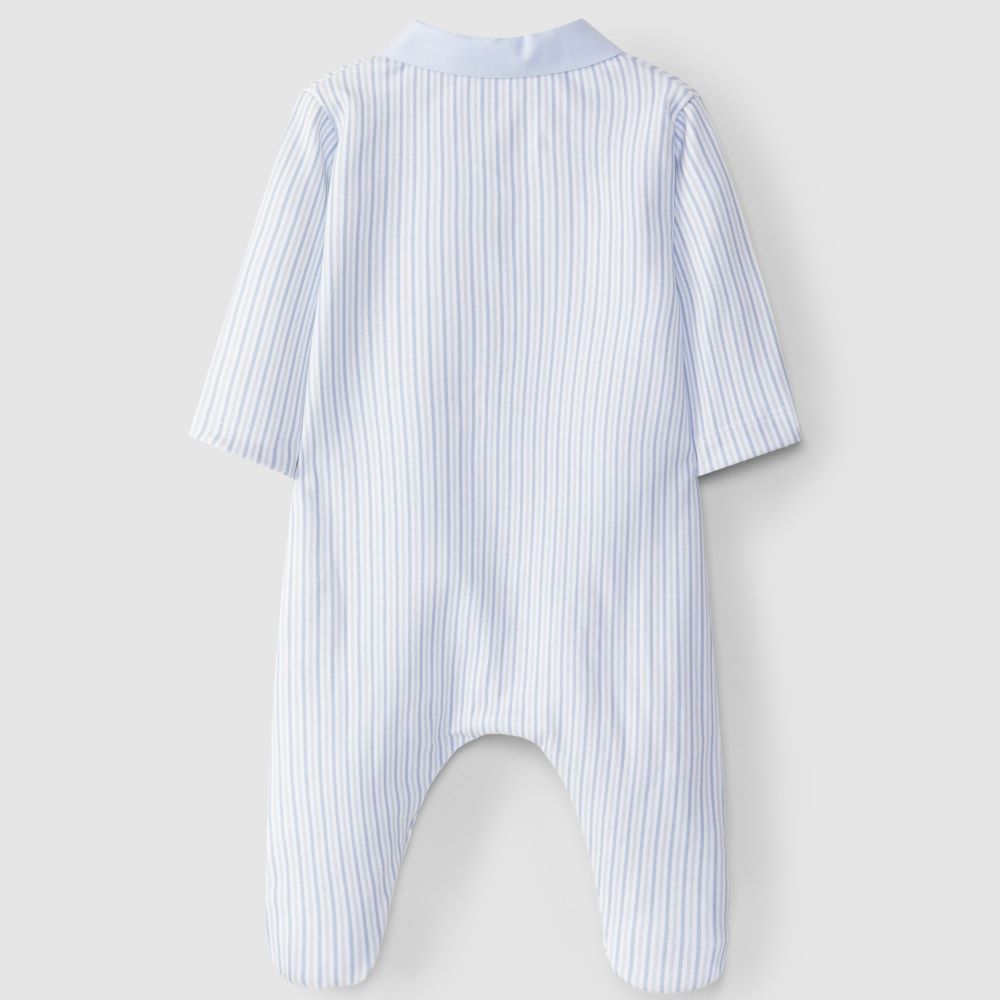 Babygrow estampado de riscas com gola em bico - Laranjinha