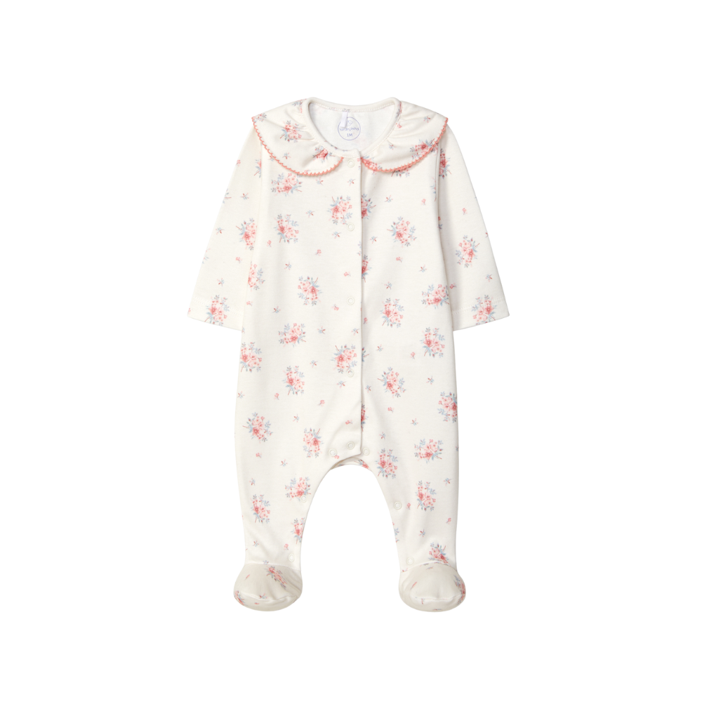 Babygrow estampado floral com gola - Laranjinha