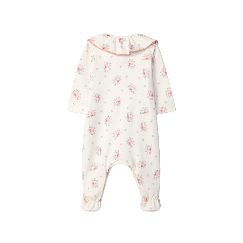 Babygrow estampado floral com gola - Laranjinha