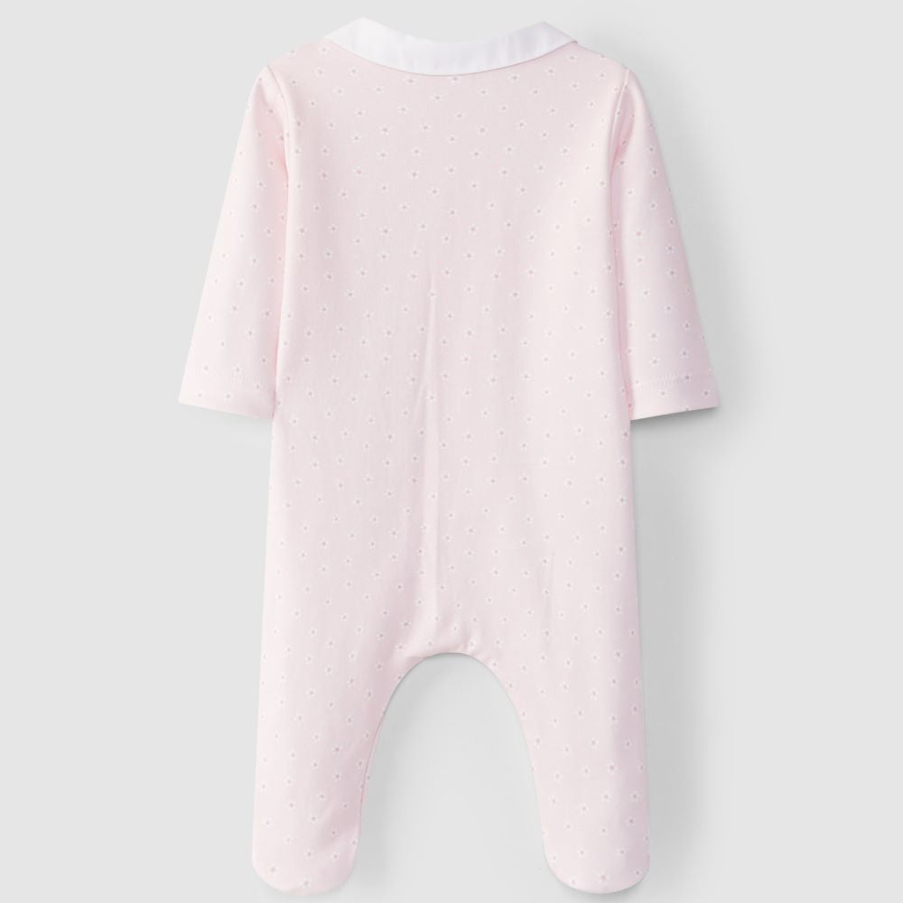 Babygrow estampado floral gola redonda - Laranjinha