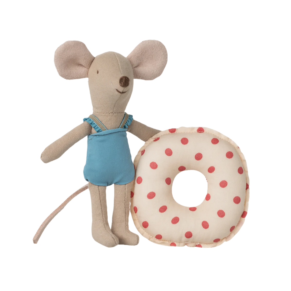 Beach mouse with float, Little sister - Maileg