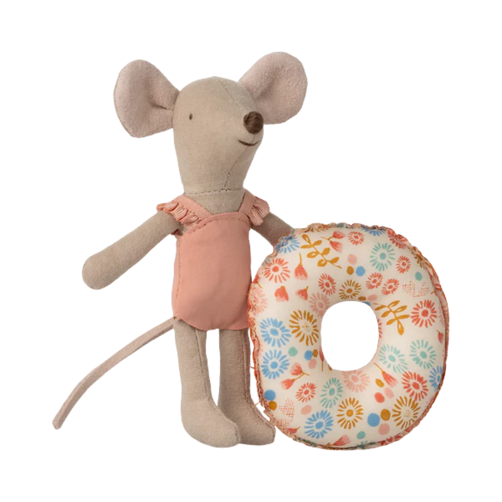 Beach mouse with float, Little sister - Maileg