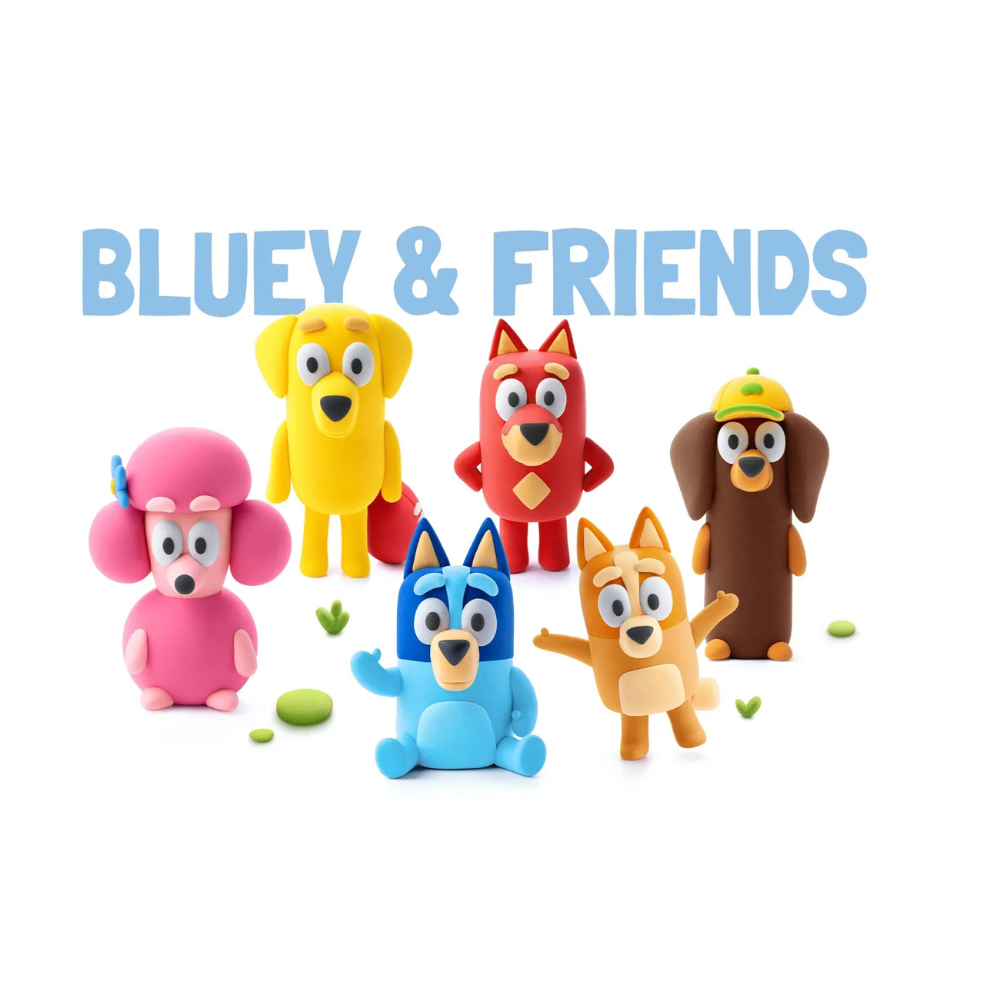 Bluey & Friends – Massas de Modelar Coloridas - HEY CLAY