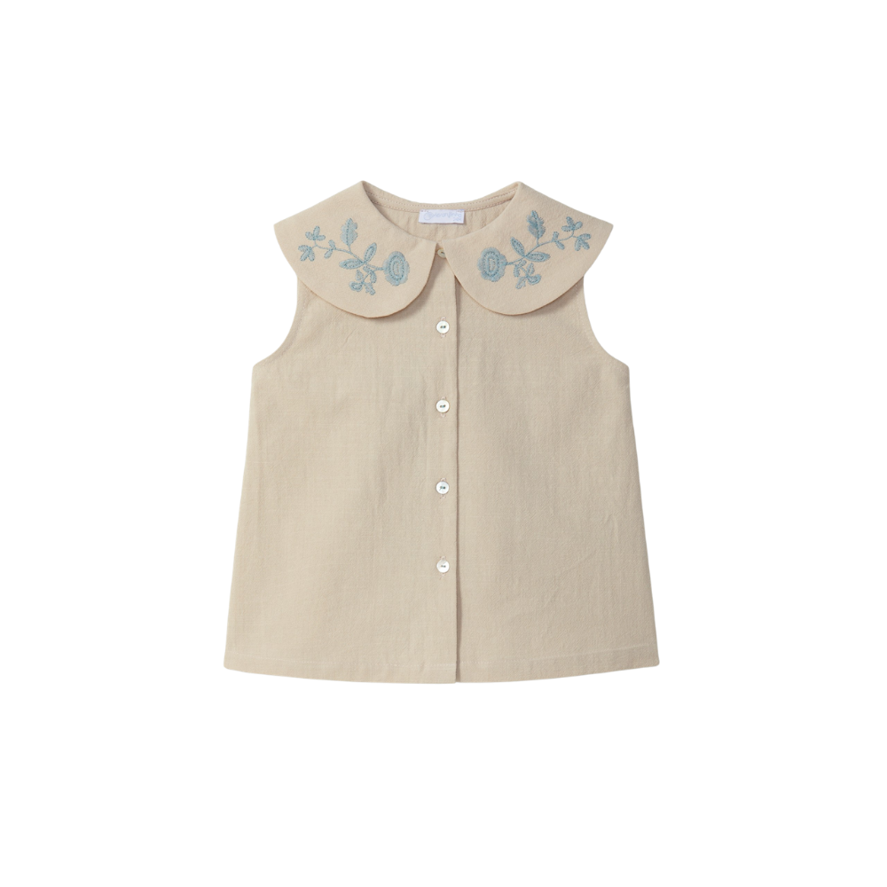 Blusa algodão texturado e bordado - Laranjinha