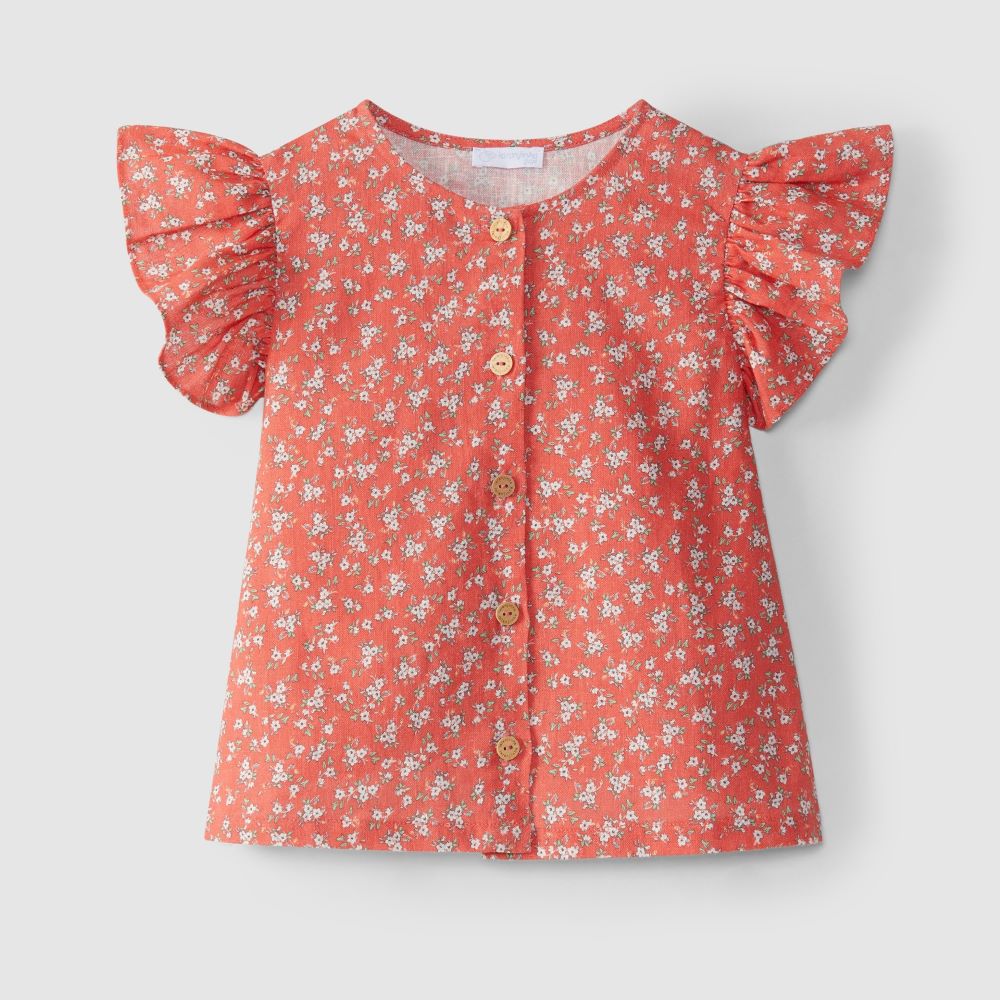 Blusa flores - Laranjinha
