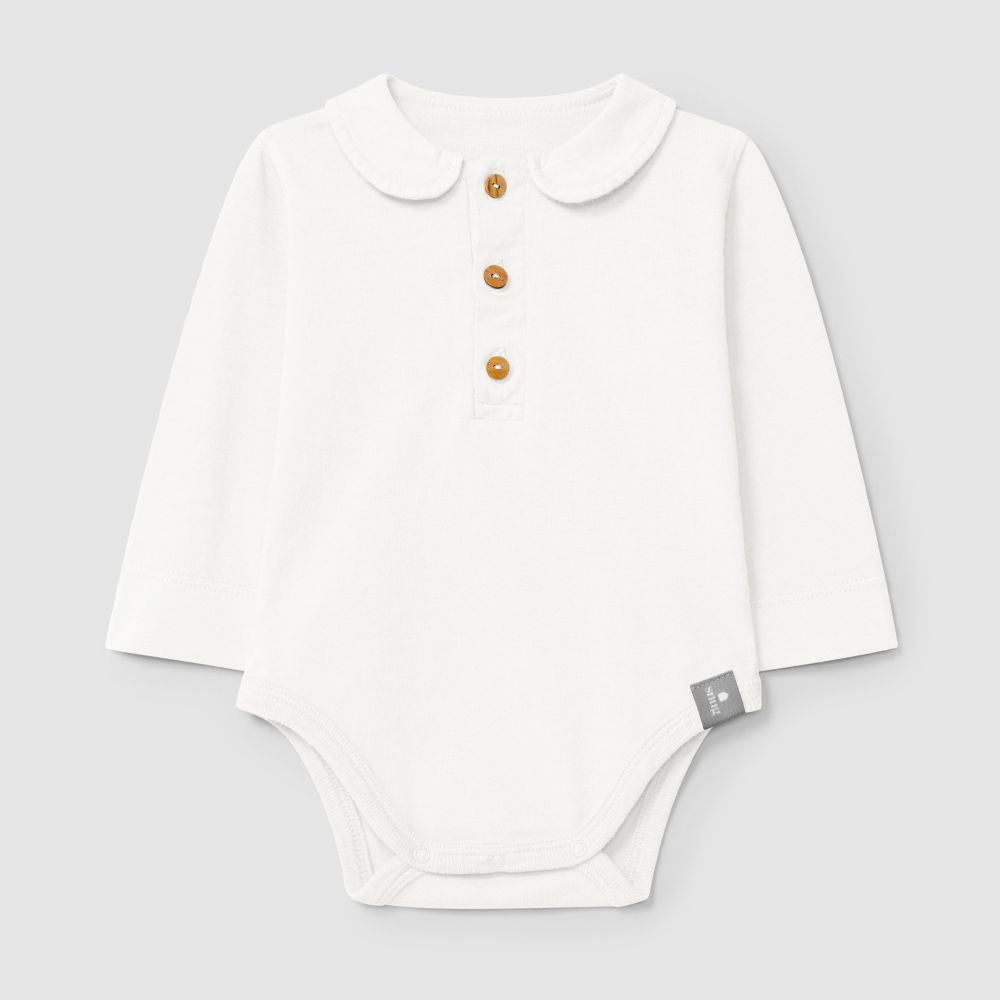 Body liso com gola peter-pan em algodão orgânico - Snug