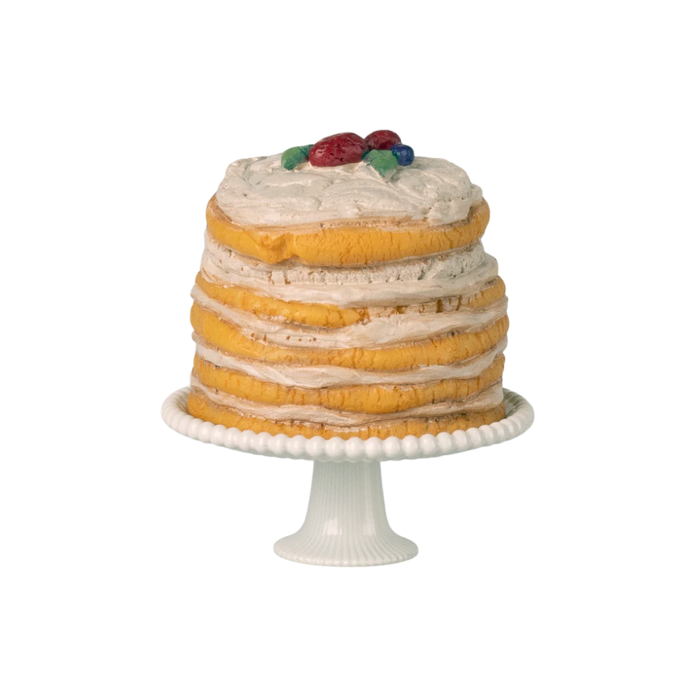 Bolo de festa e suporte para bolo, Rato – Branco creme - Maileg