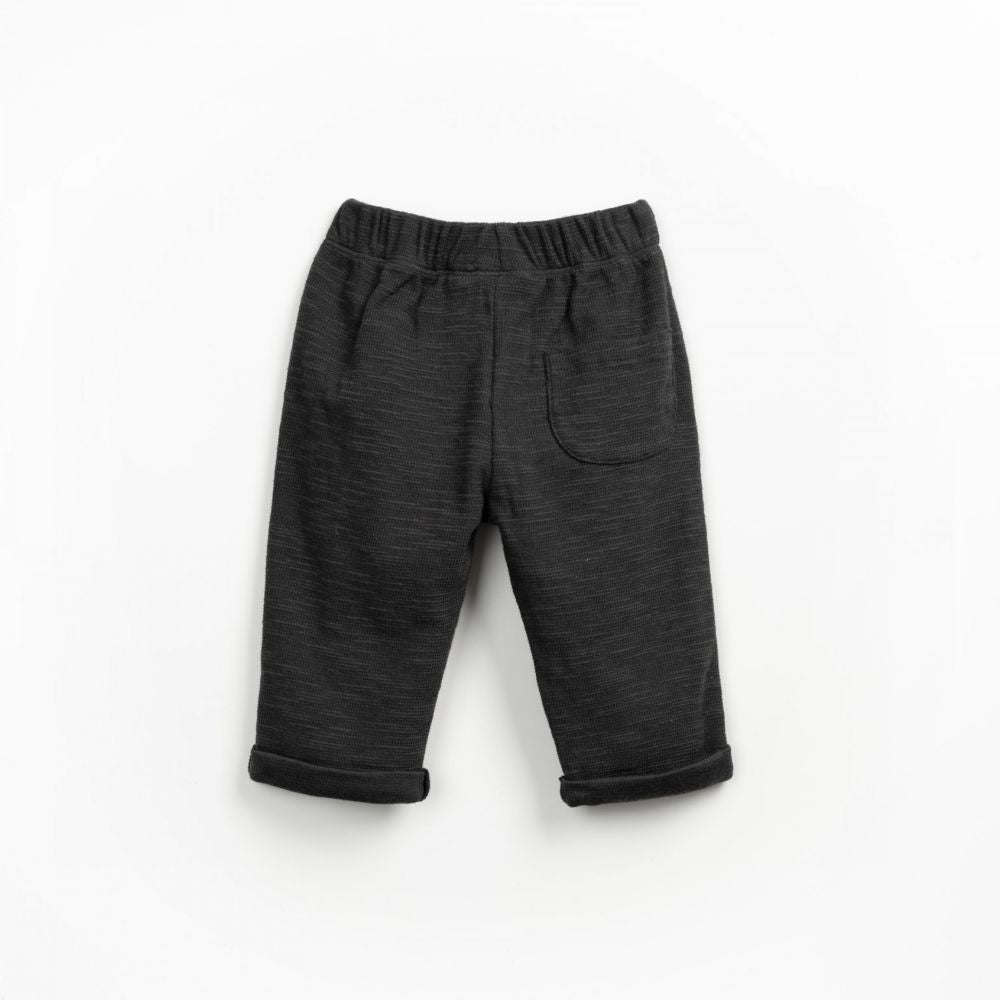 Calça preta de malha com cordão decorativo - Play Up