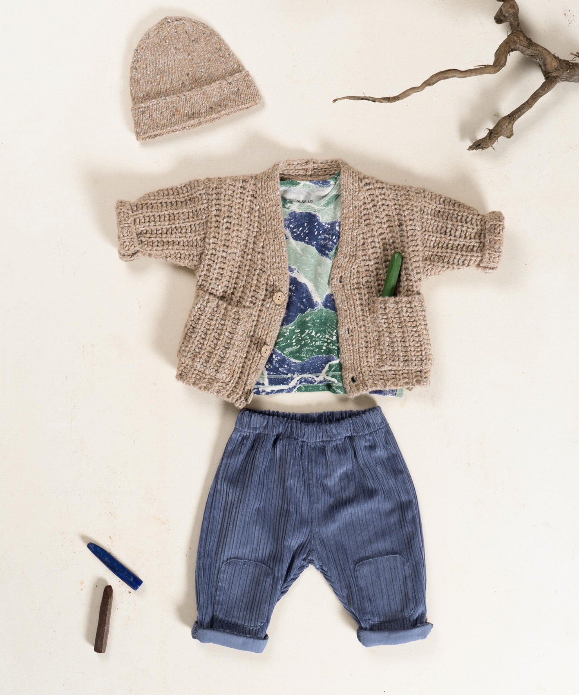 Calça em bombazine com mistura de fibras - Play Up