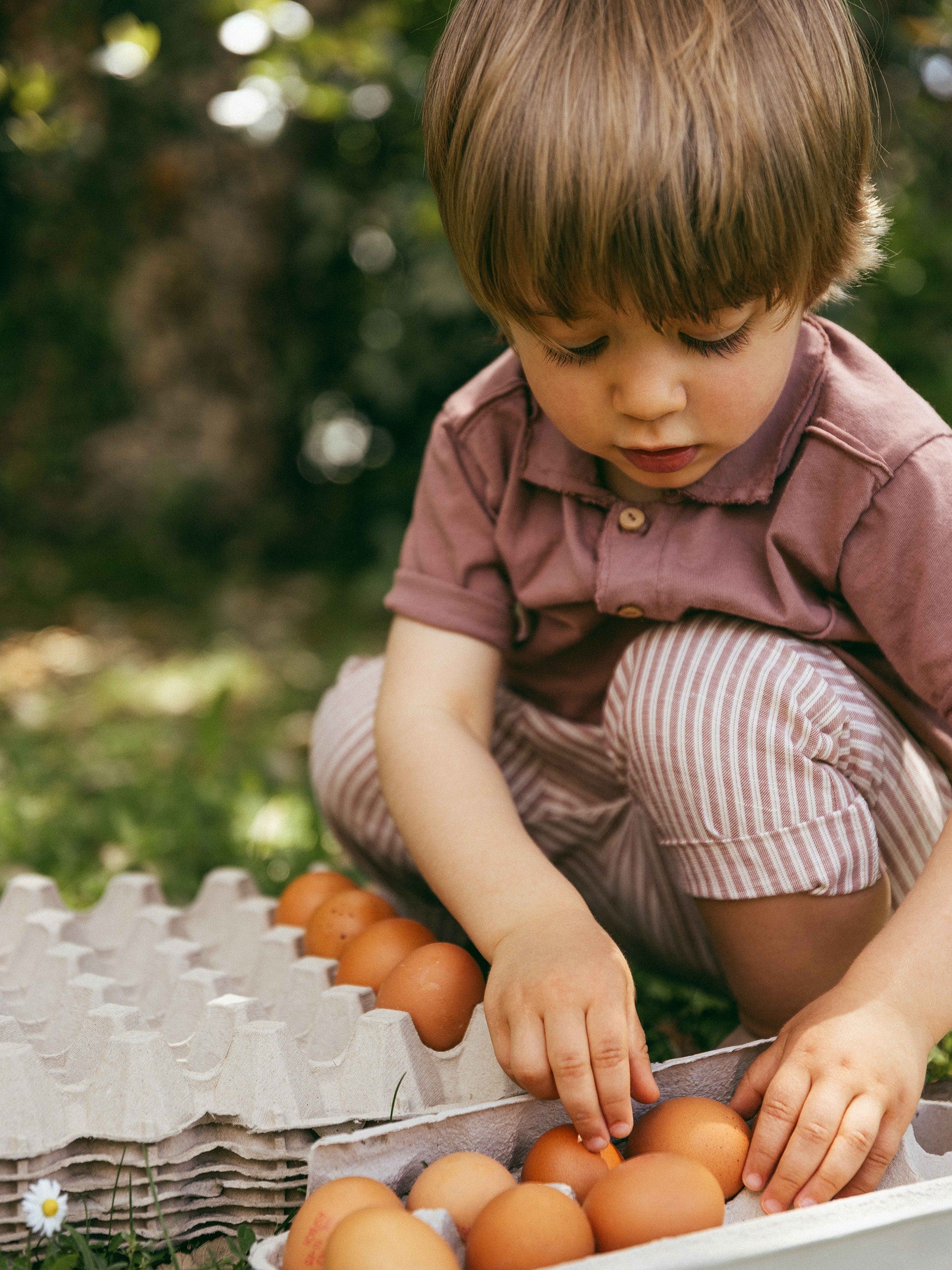 Calças pull-up em tecido de riscas - Snug